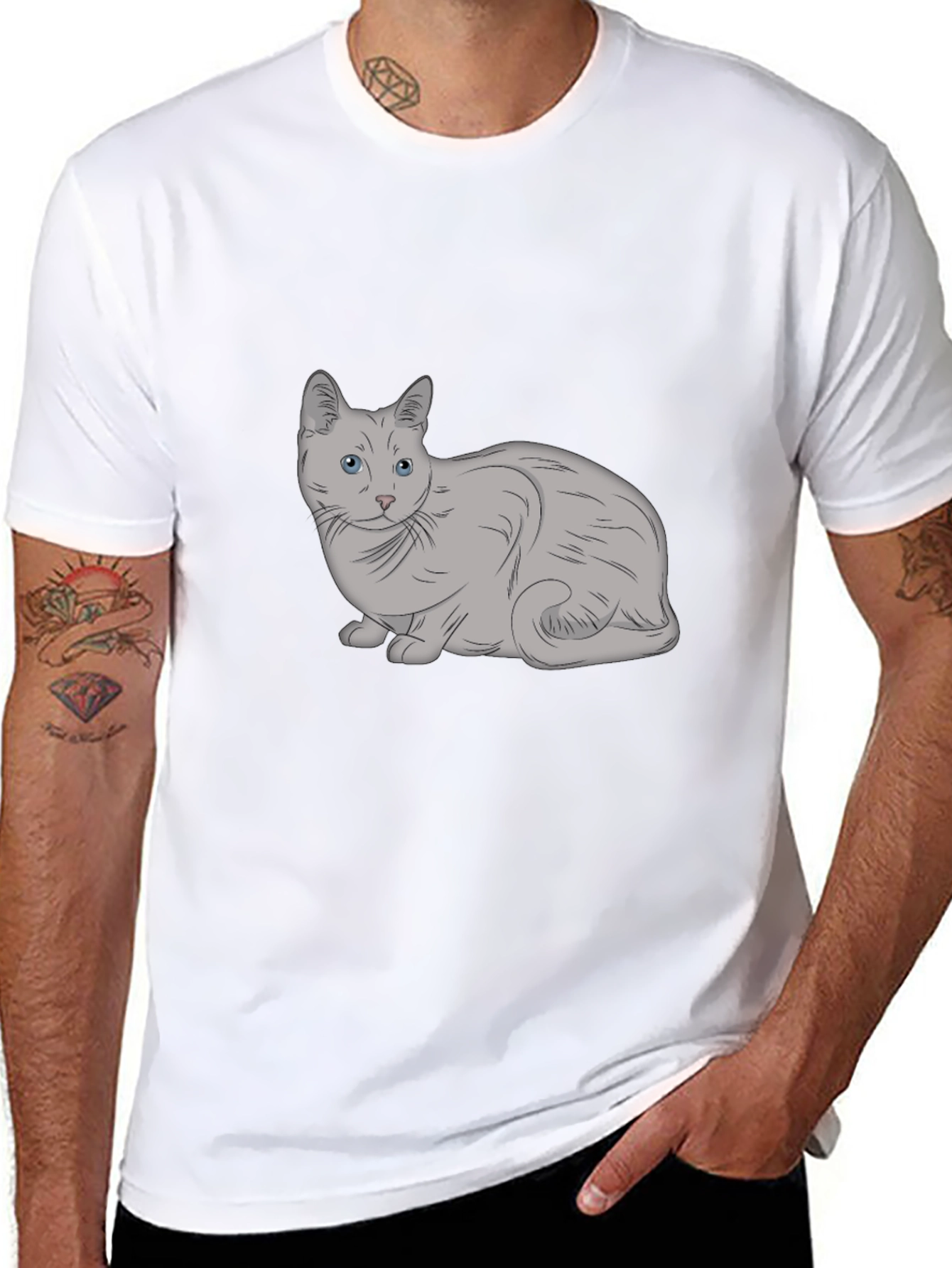 Cat Graphic T-Shirt - Unisex Black Tee