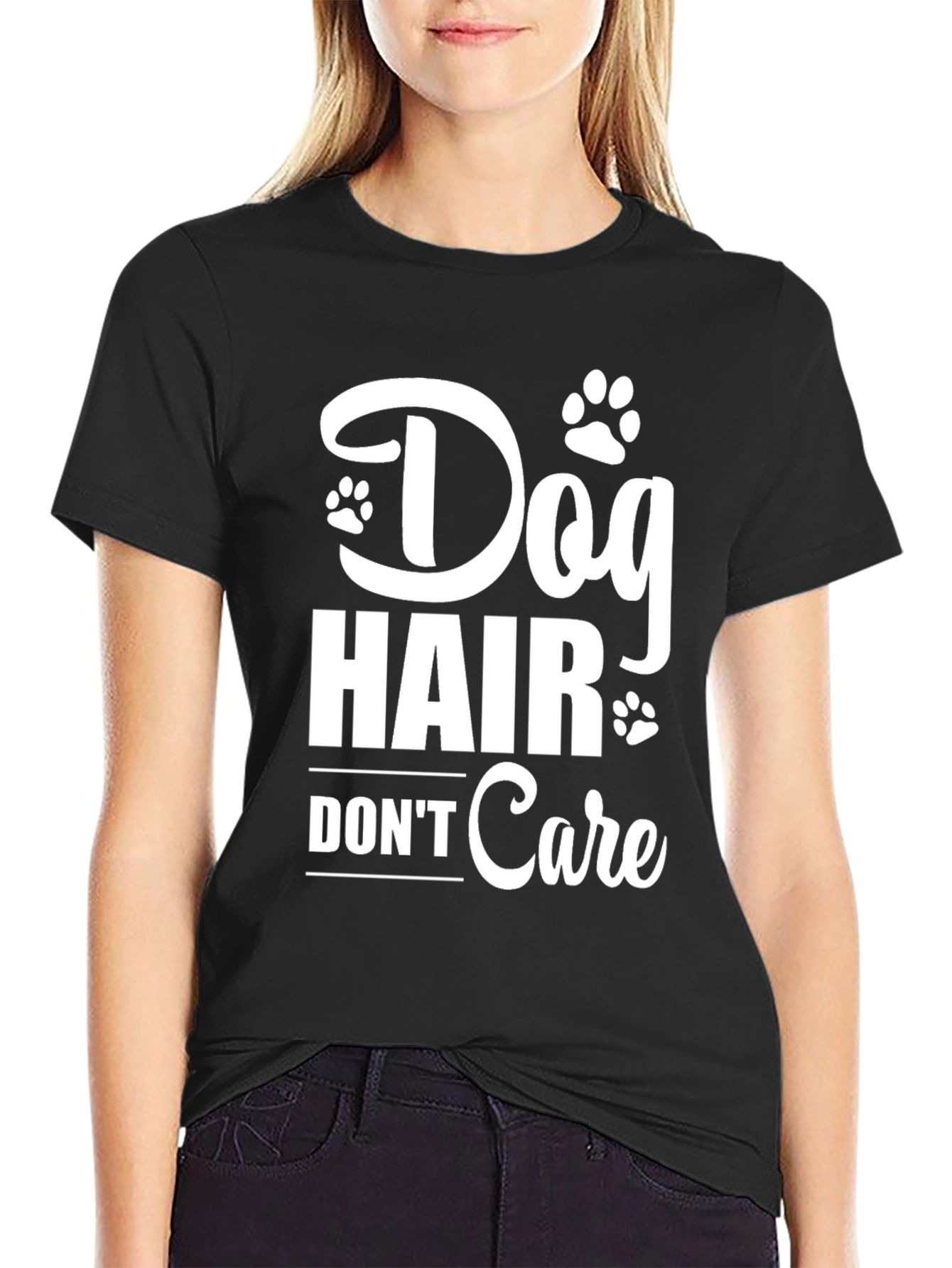 Dog Hair Dont Care Graphic T-Shirt