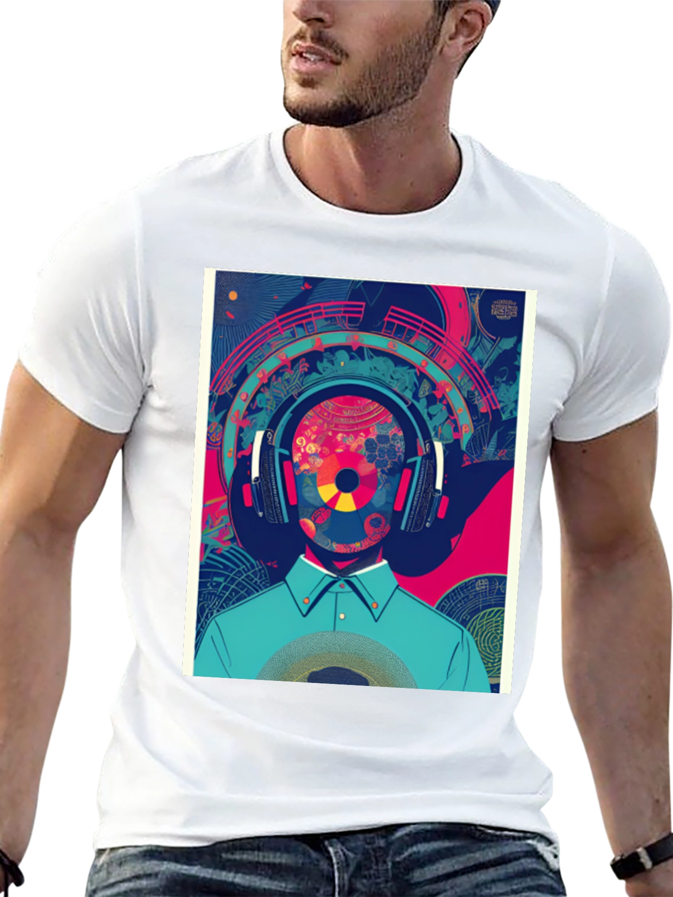 Abstract Music Lover Graphic Tee