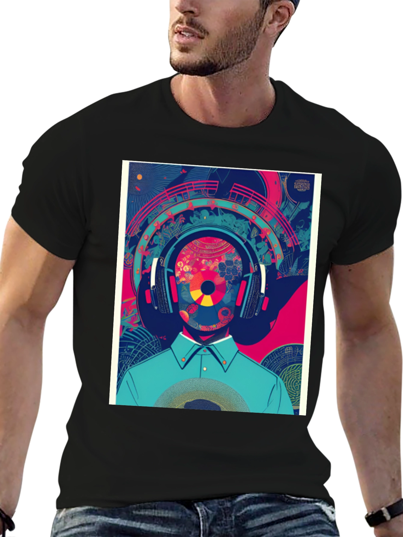 Abstract Music Lover Graphic Tee