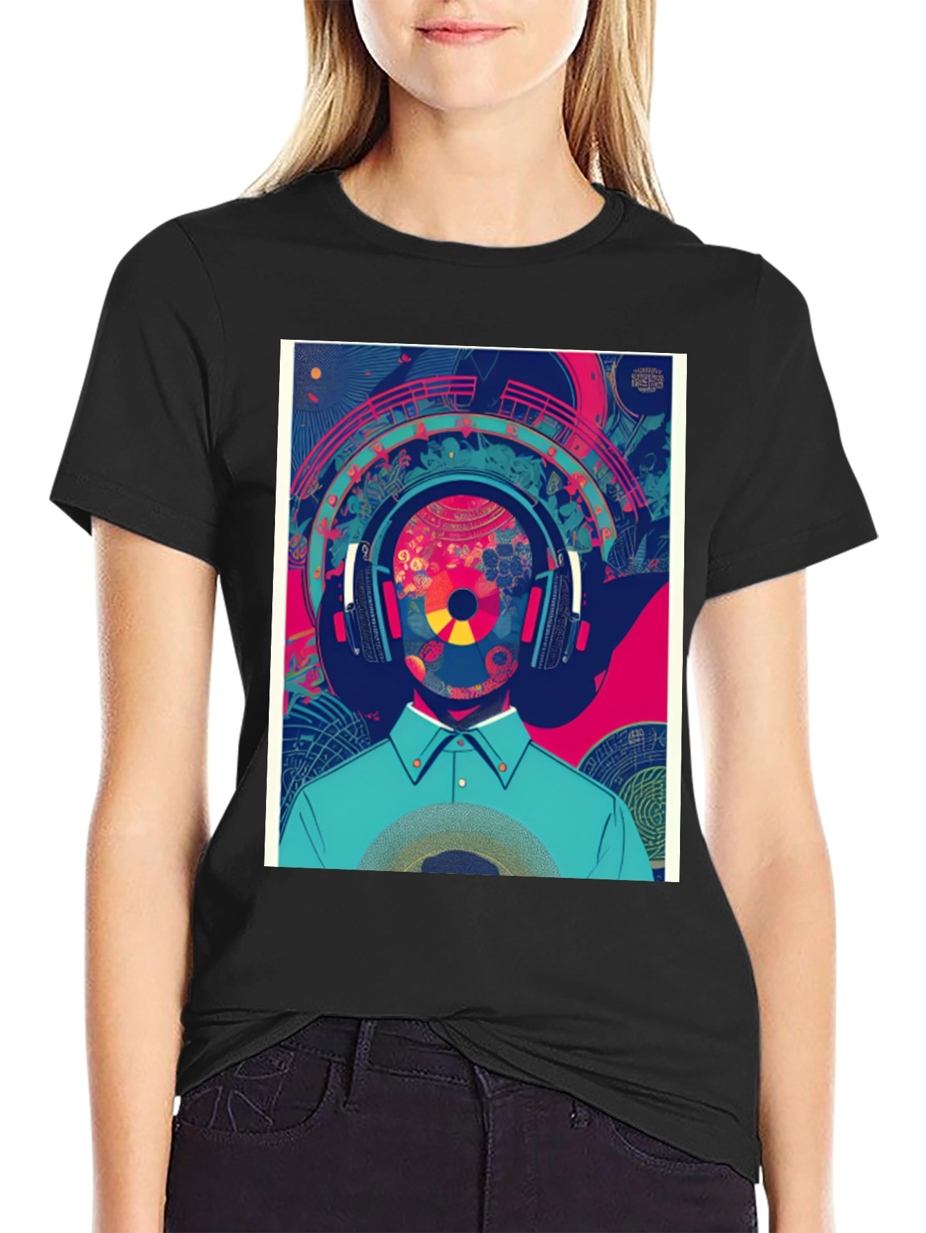 Abstract Music Lover Graphic Tee