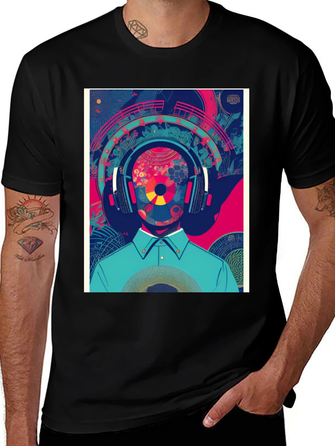Abstract Music Lover Graphic Tee