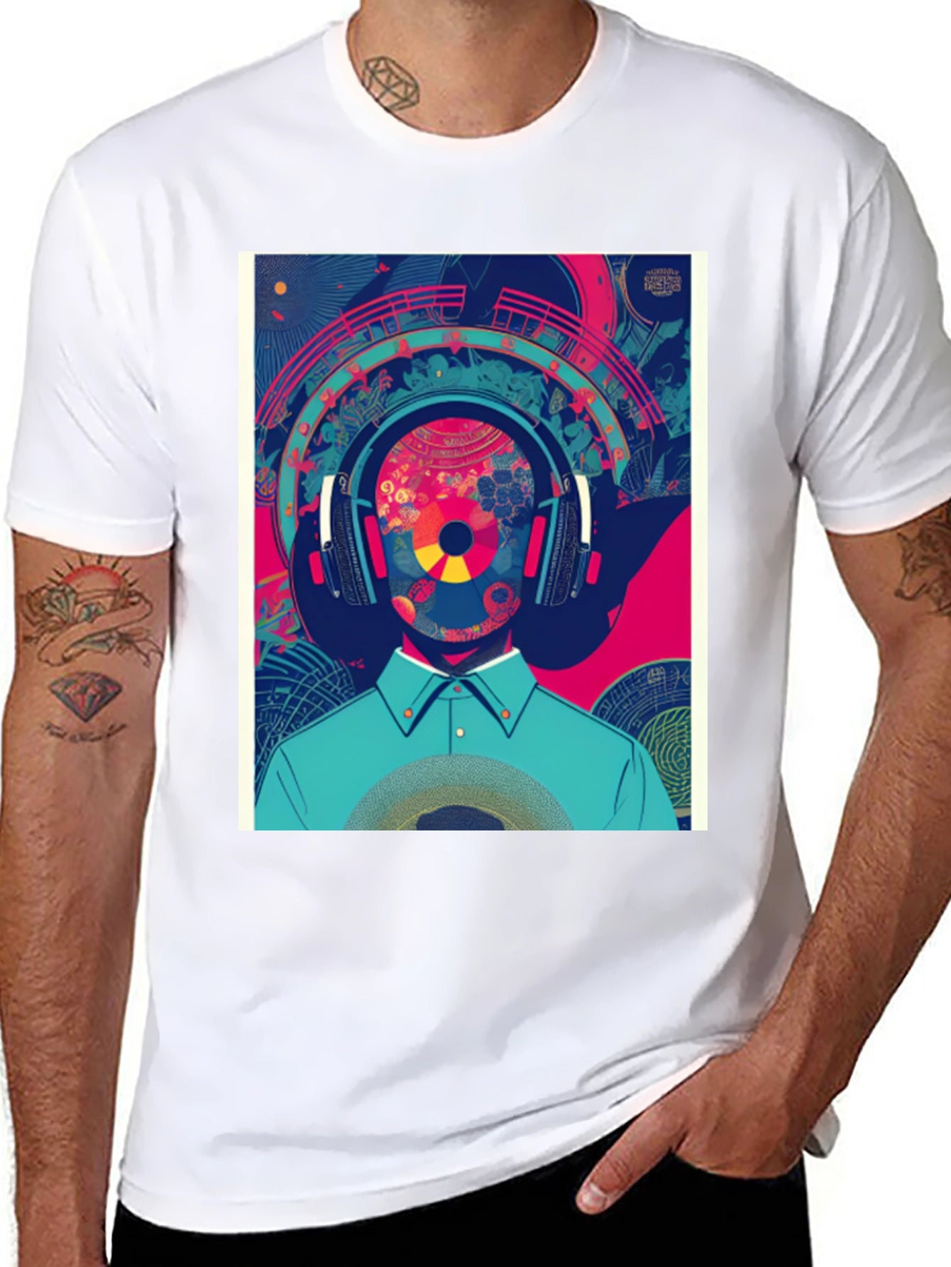 Abstract Music Lover Graphic Tee