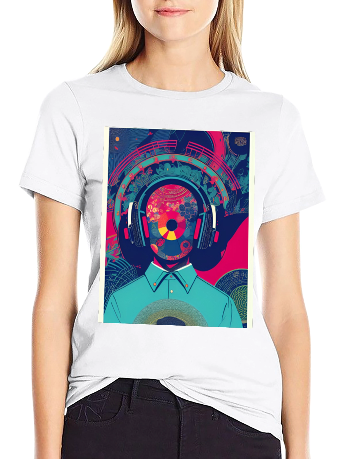 Abstract Music Lover Graphic Tee
