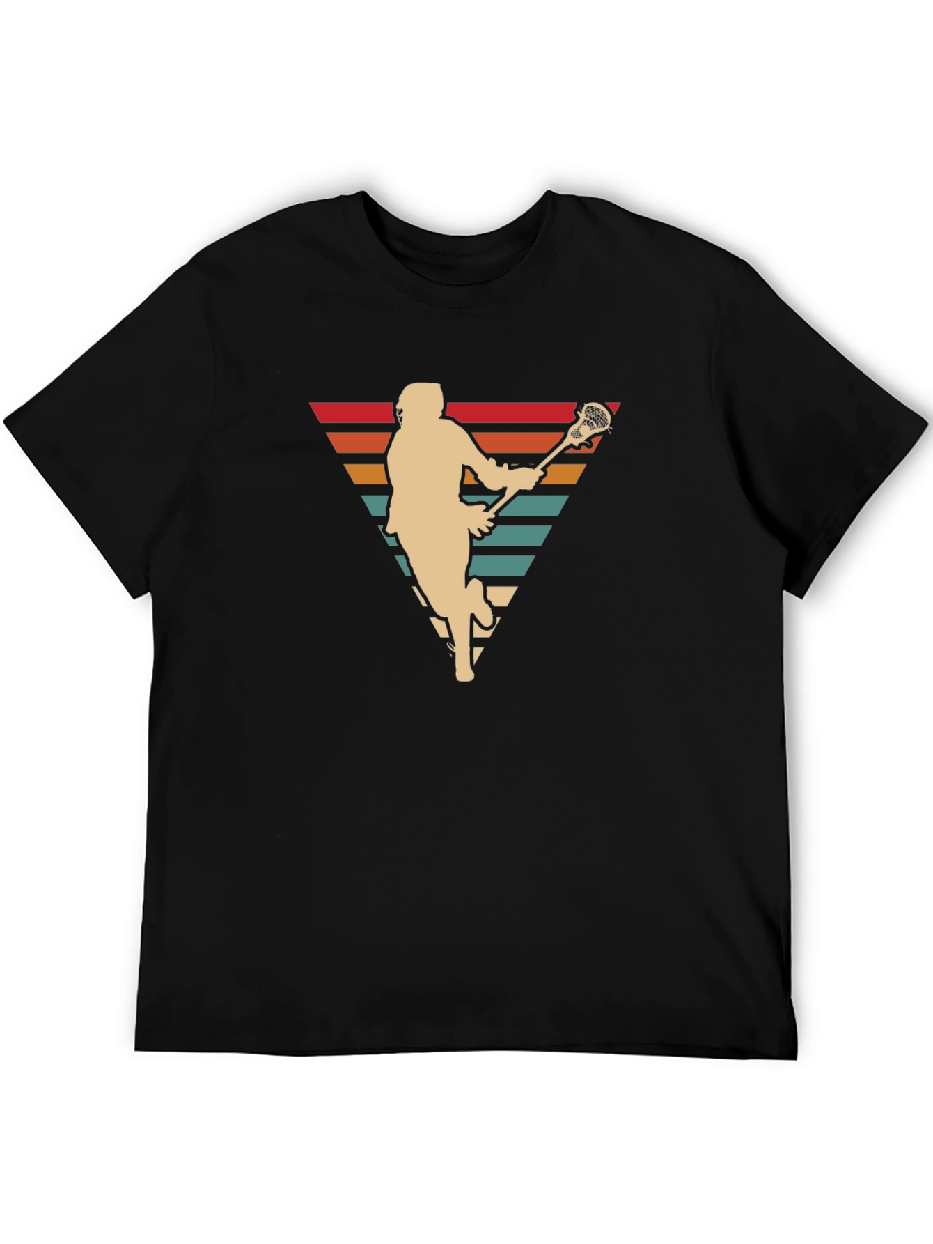 Retro Lacrosse Player Graphic T-Shirt