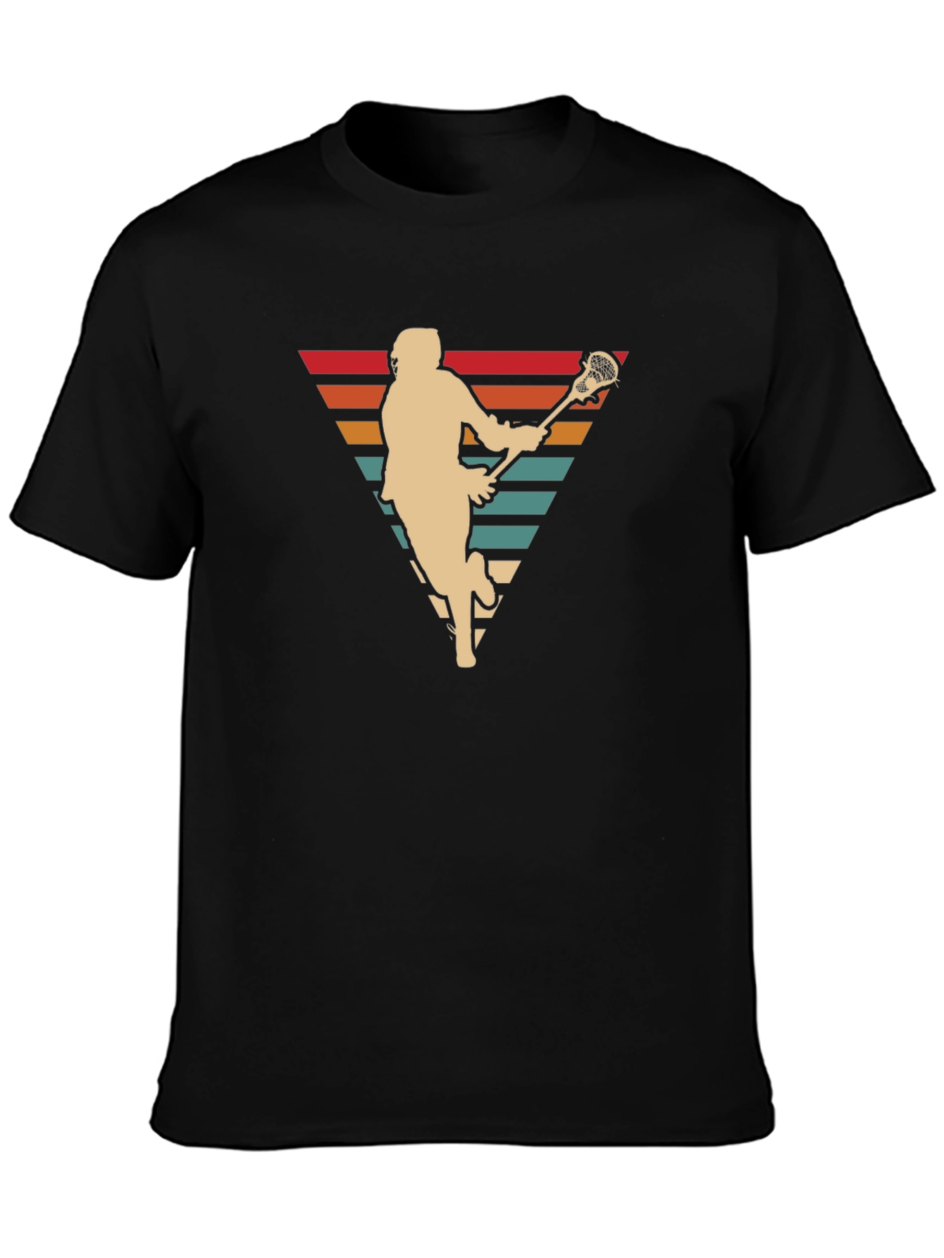 Retro Lacrosse Player Graphic T-Shirt