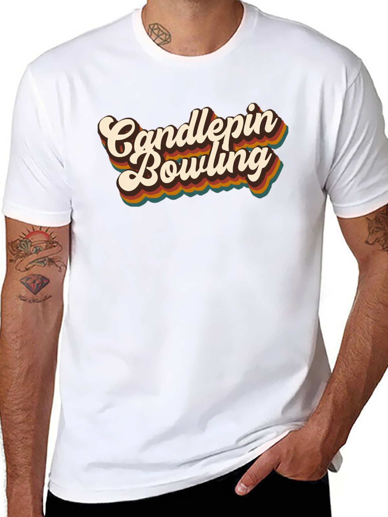 Retro Candlepins Bowling Graphic Tee