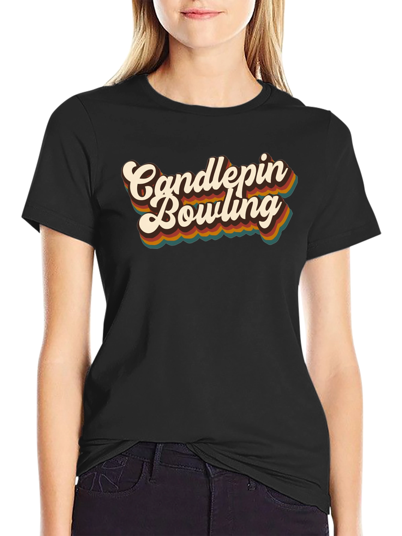 Retro Candlepins Bowling Graphic Tee