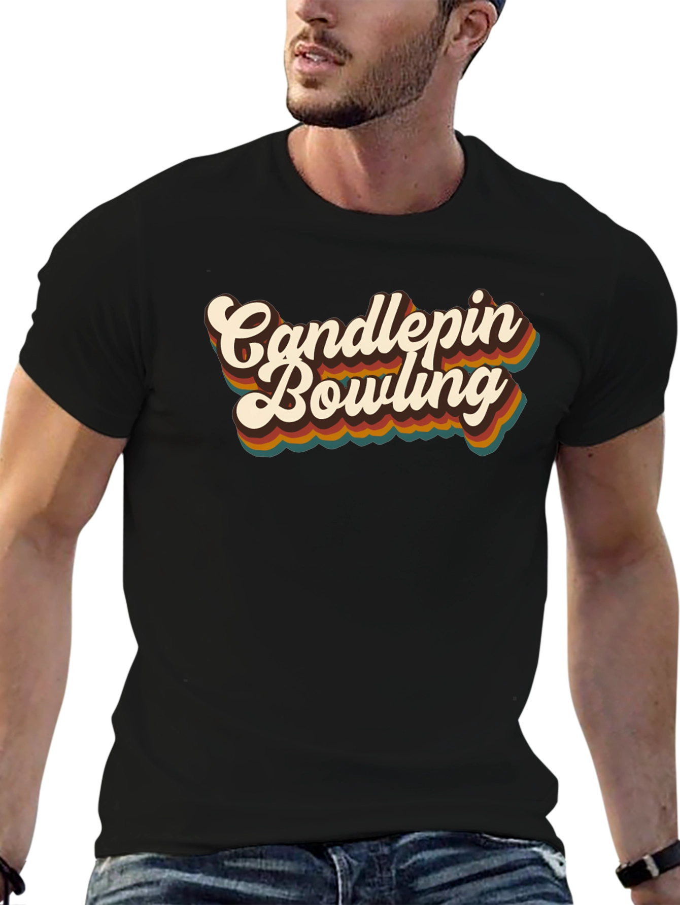 Retro Candlepins Bowling Graphic Tee