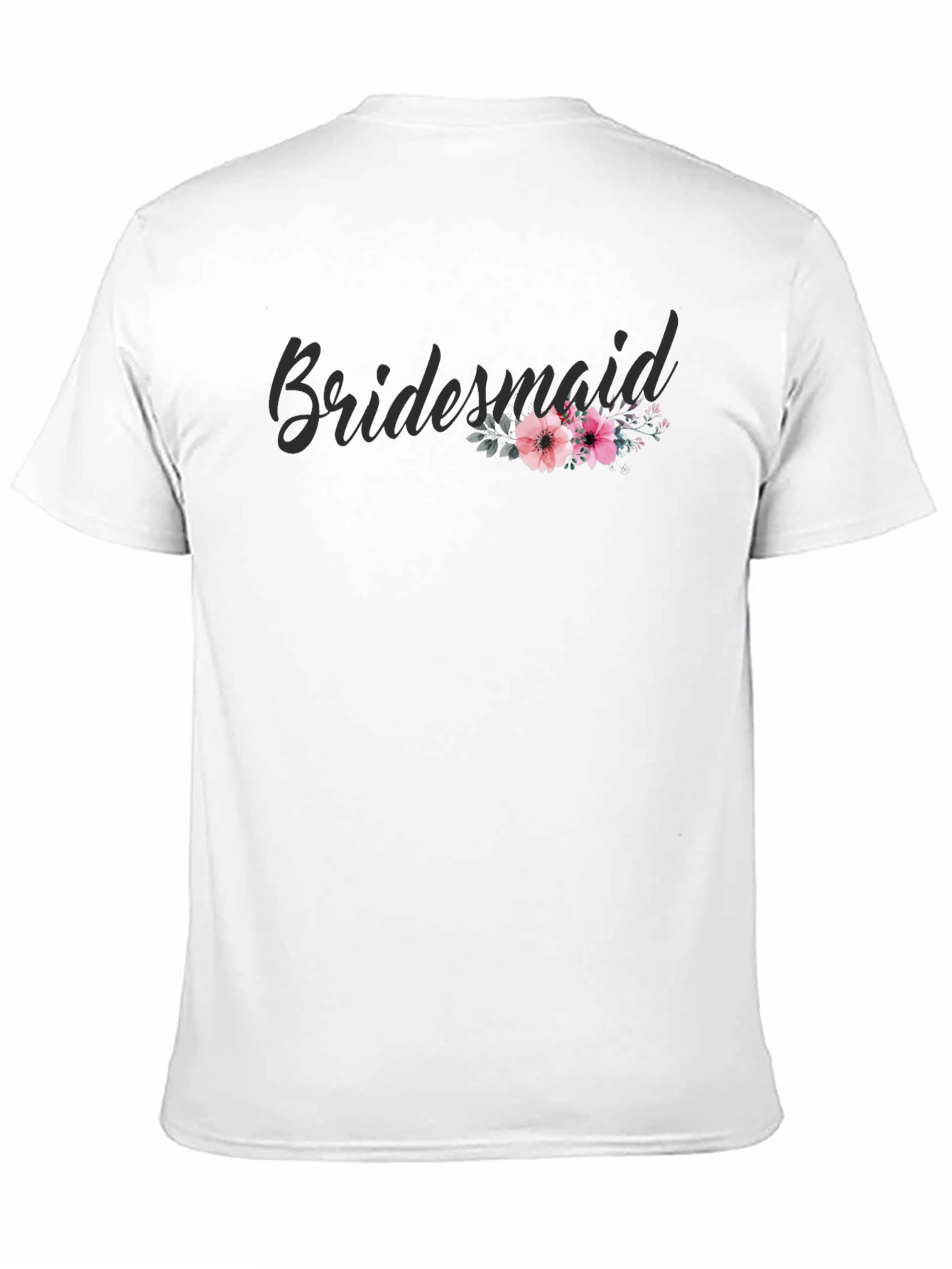 Bridesmaid Floral Graphic Tee - Black