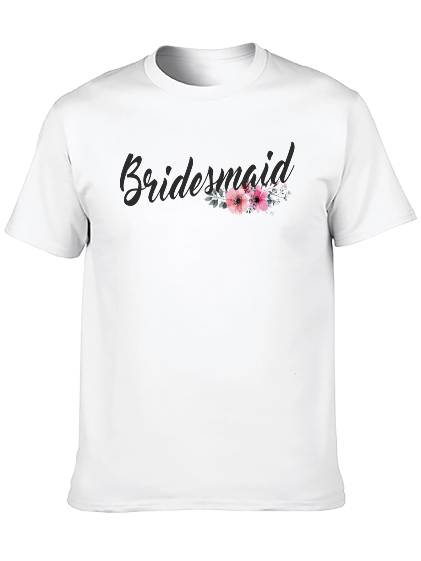 Bridesmaid Floral Graphic Tee - Black