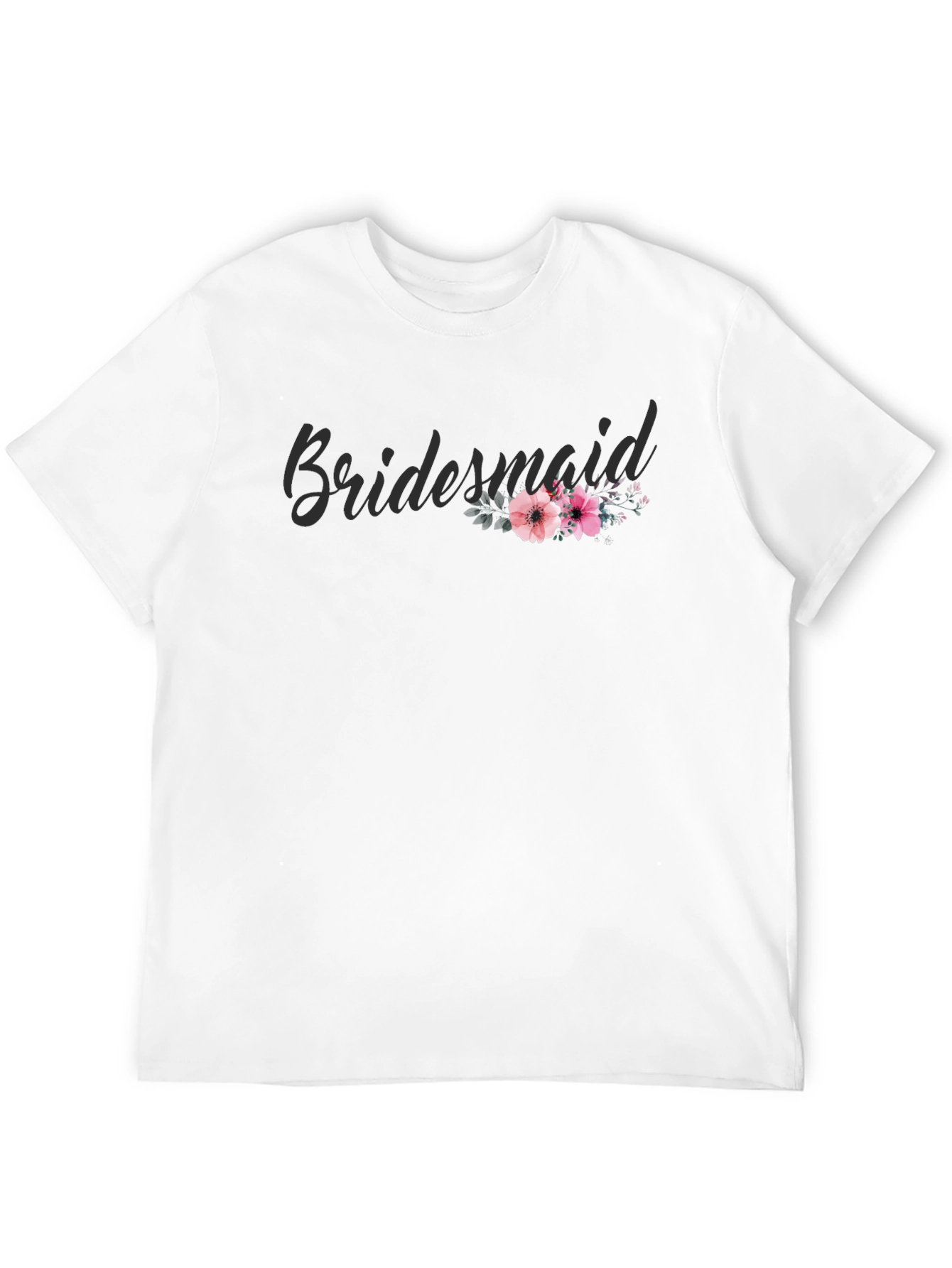 Bridesmaid Floral Graphic Tee - Black