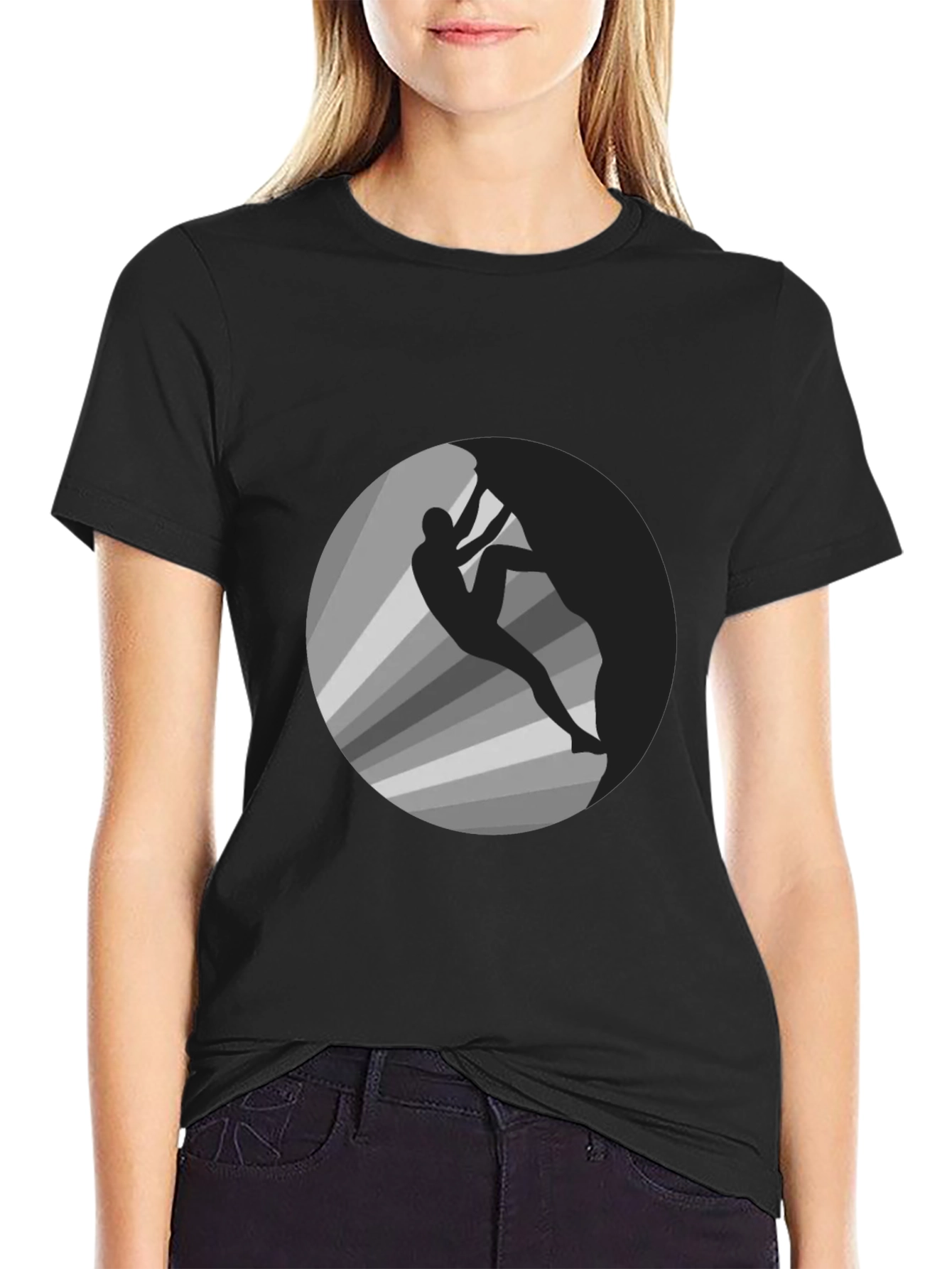 Climber Graphic Tee - Mens Black Cotton T-Shirt