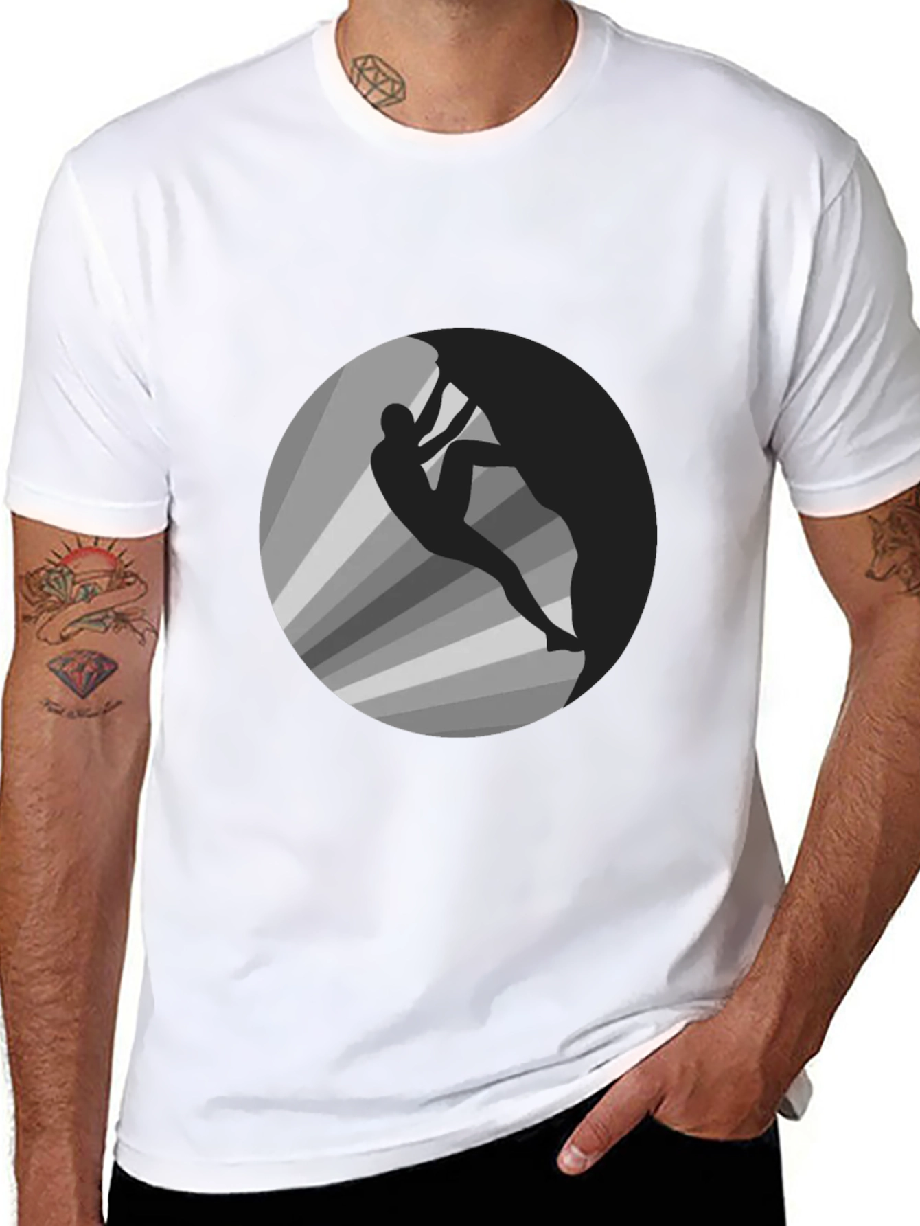 Climber Graphic Tee - Mens Black Cotton T-Shirt