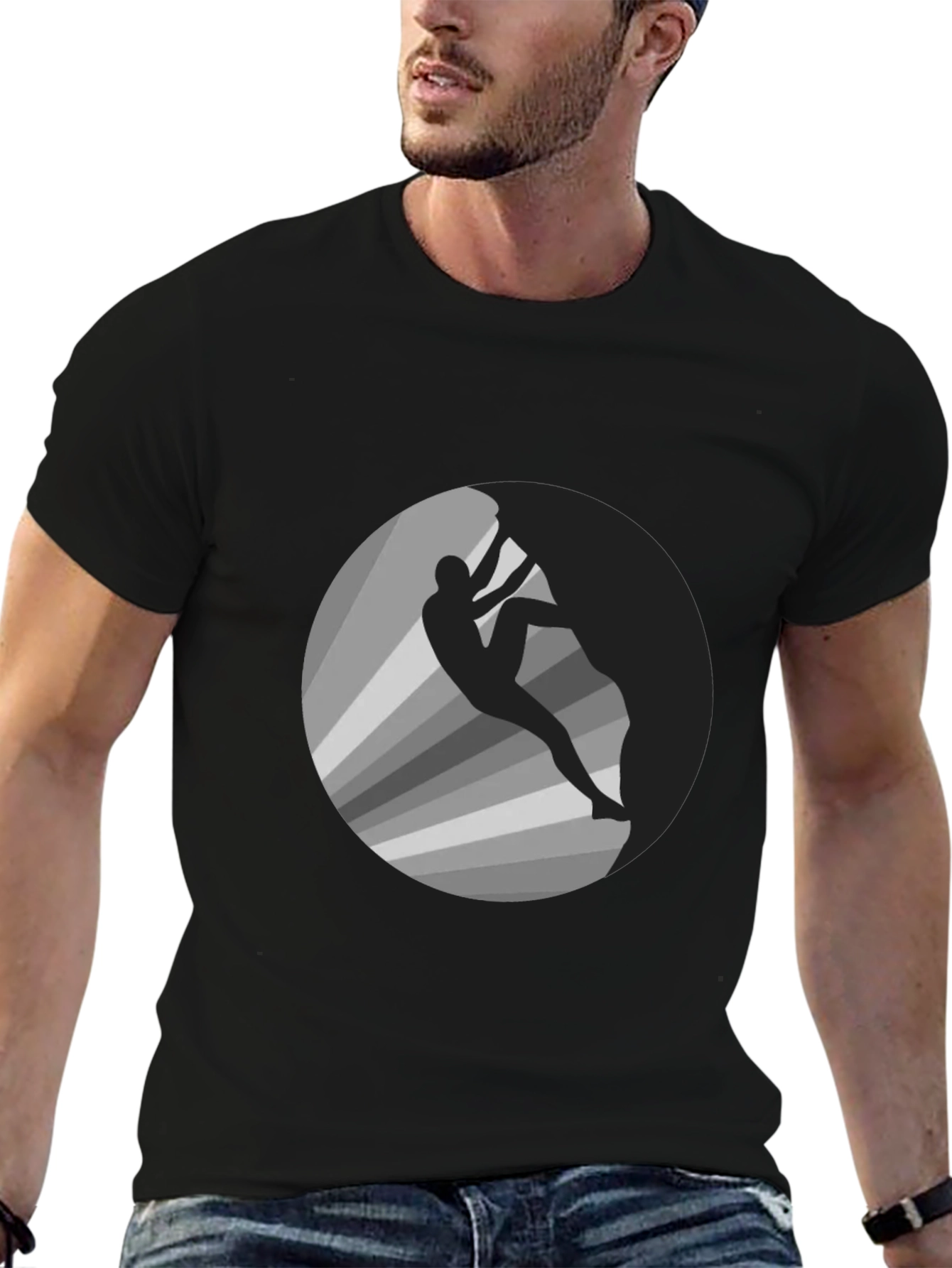 Climber Graphic Tee - Mens Black Cotton T-Shirt