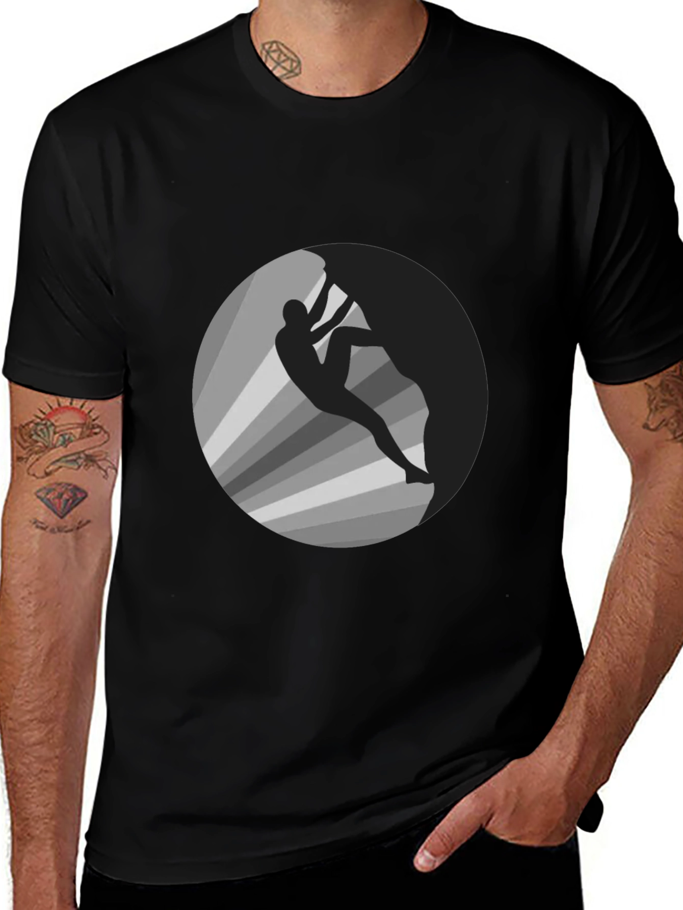 Climber Graphic Tee - Mens Black Cotton T-Shirt