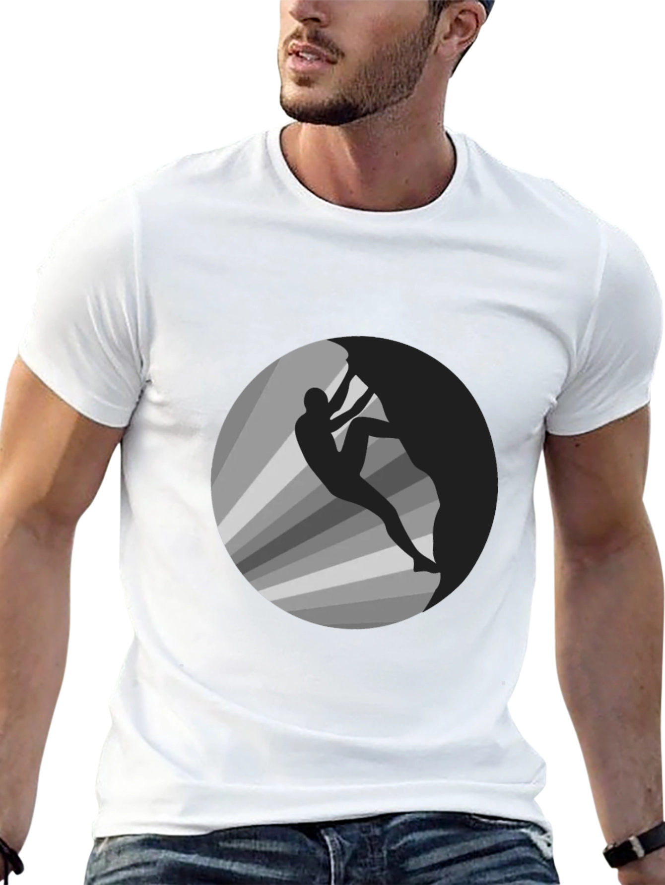 Climber Graphic Tee - Mens Black Cotton T-Shirt