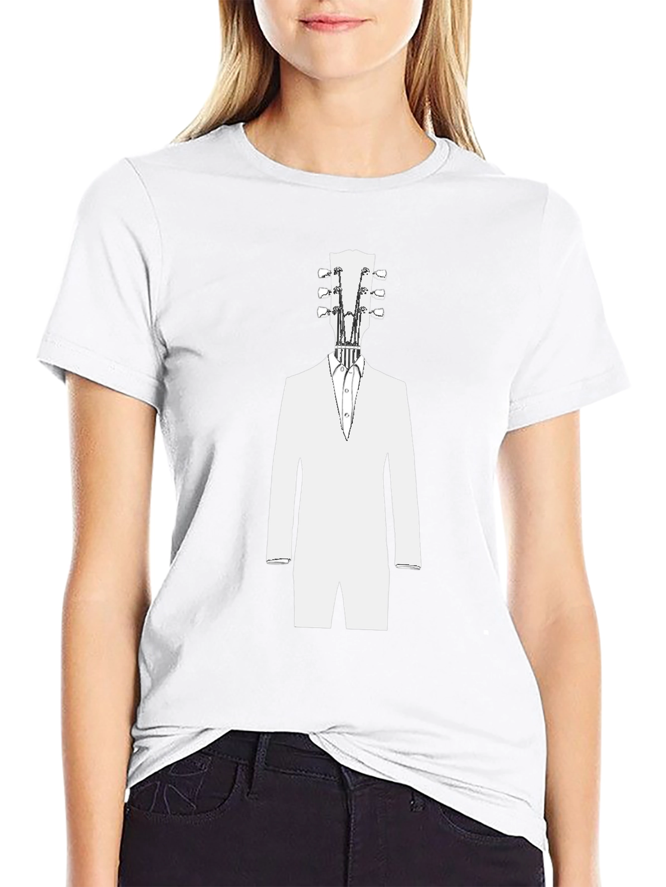 Guitar Head Tuxedo T-Shirt - Cool Musician Tee