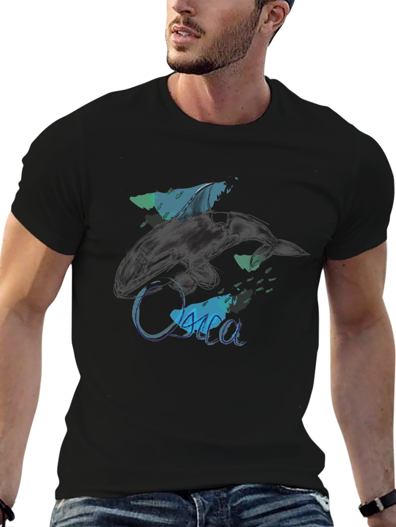 Ocean Design Black T-Shirt