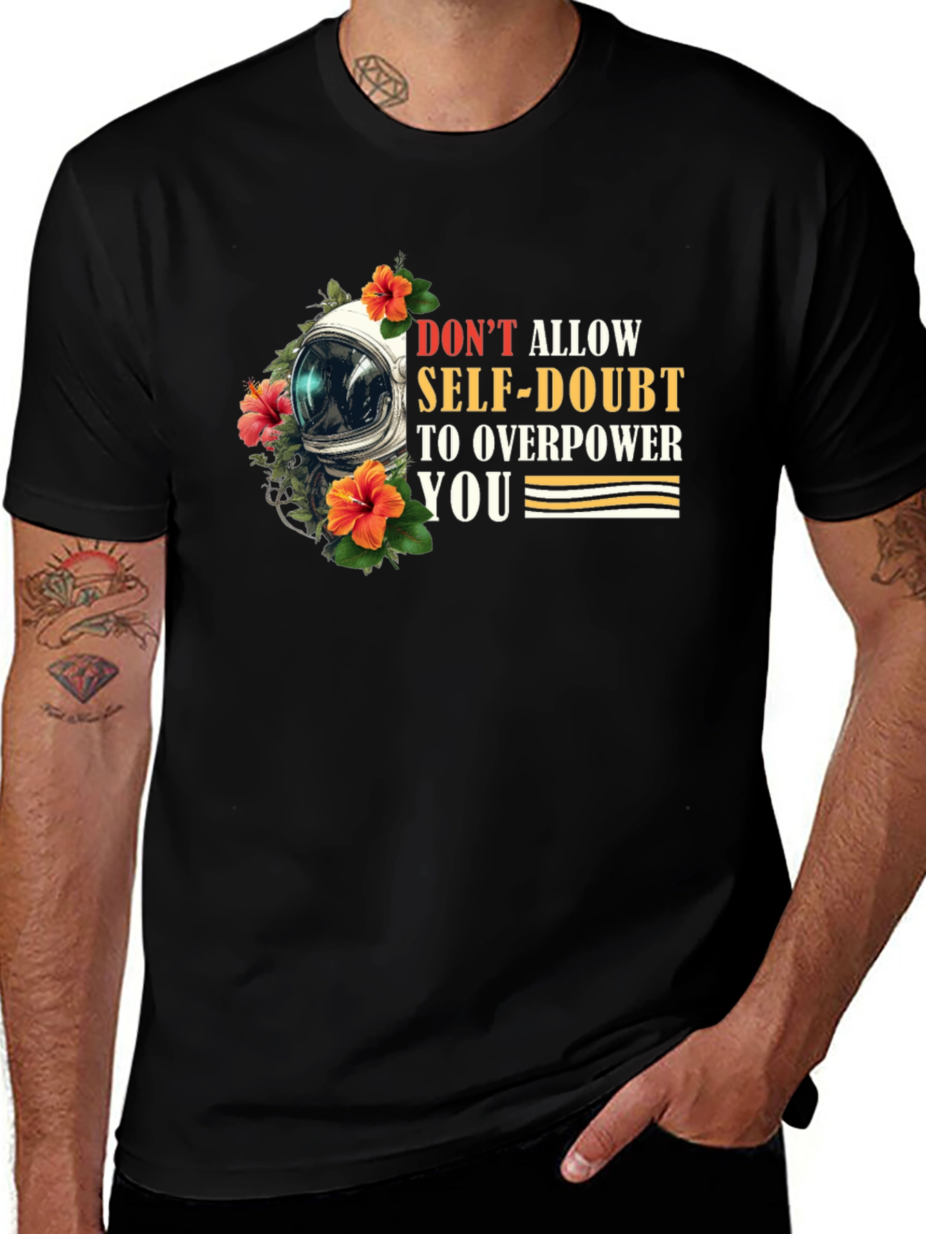 Motivational Astronaut Floral Graphic T-Shirt