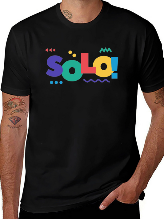 Solo! Black T-Shirt - Retro 90s Colorful Design