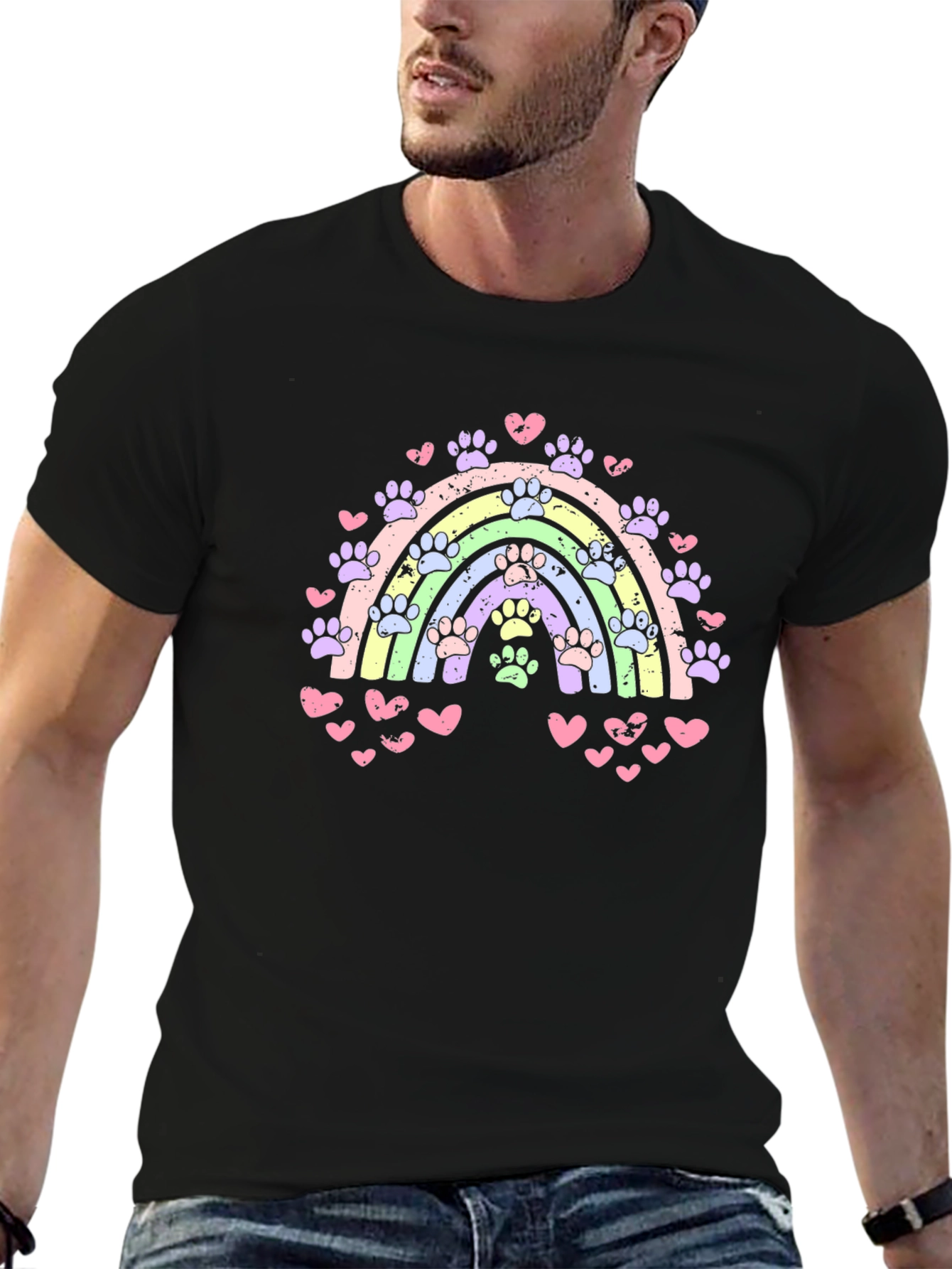 Rainbow Paw Prints T-Shirt