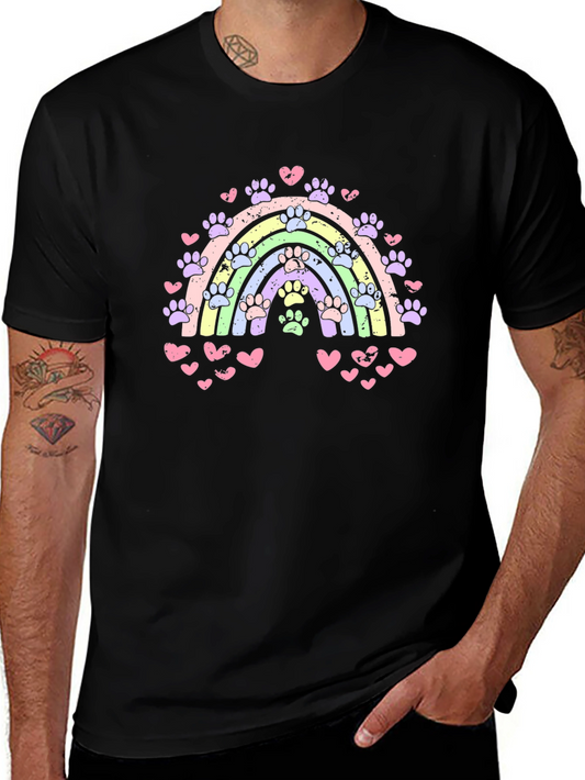 Rainbow Paw Prints T-Shirt