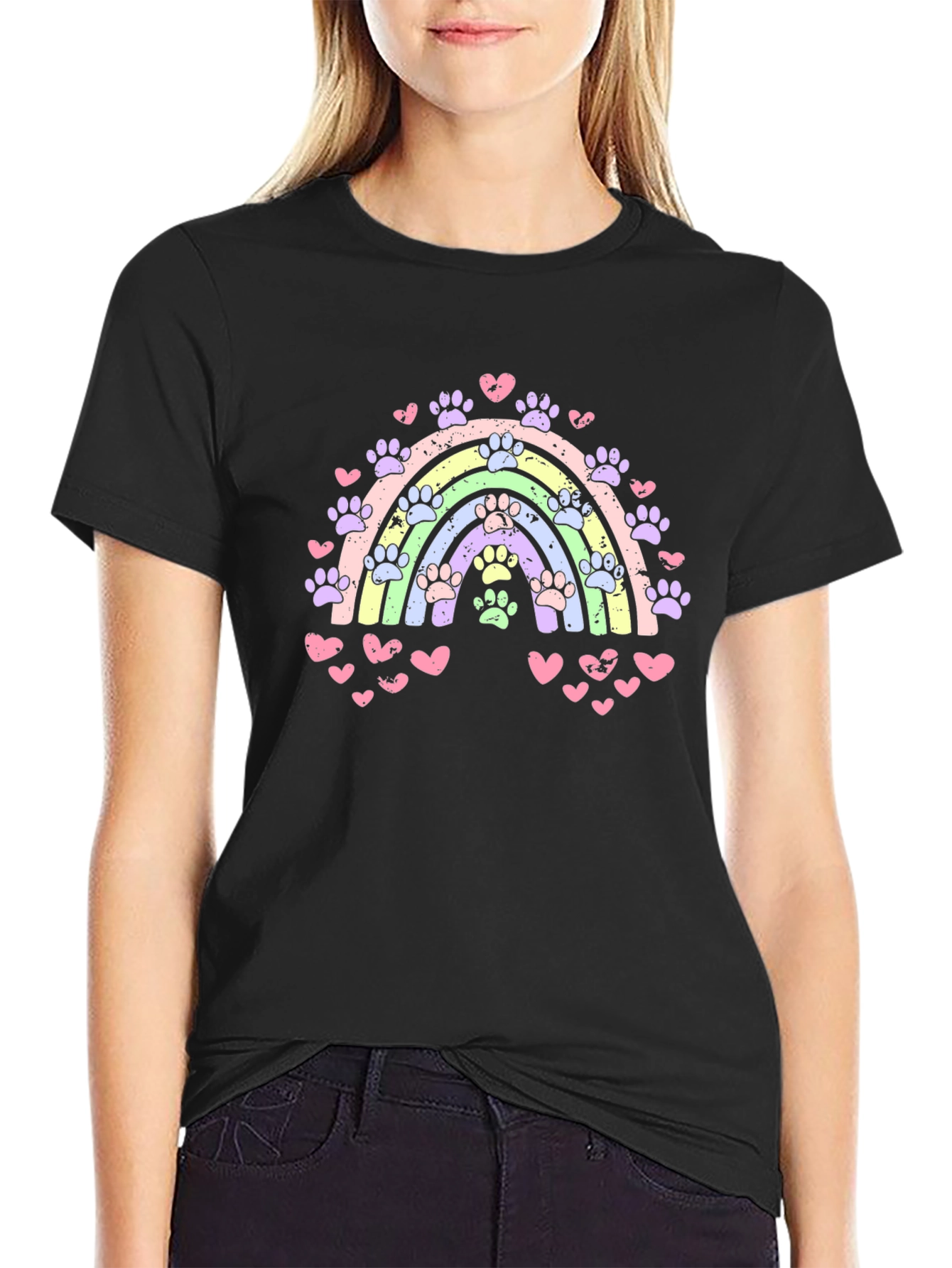 Rainbow Paw Prints T-Shirt