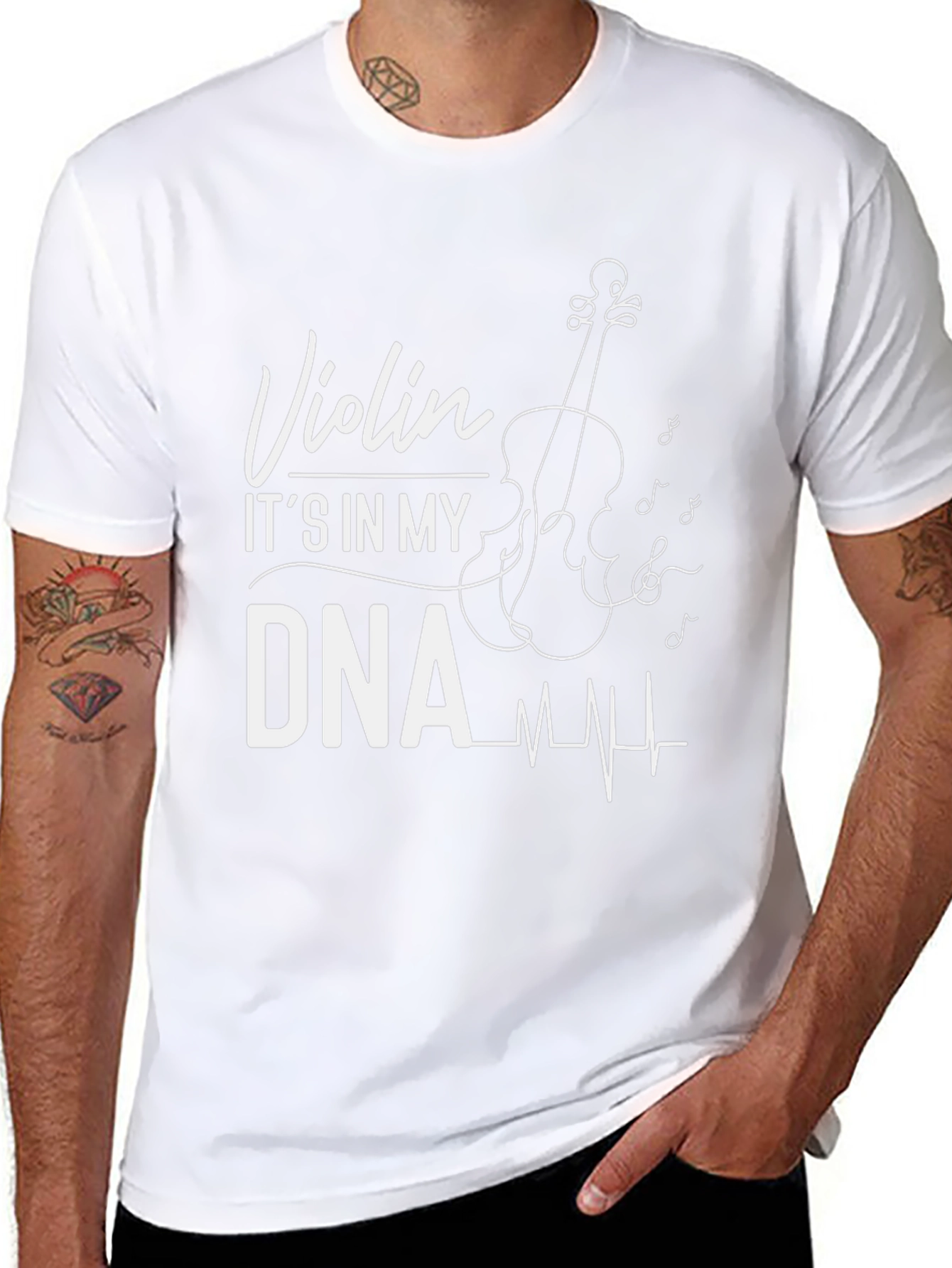 Violin DNA Black Graphic Tee - Musician Gift