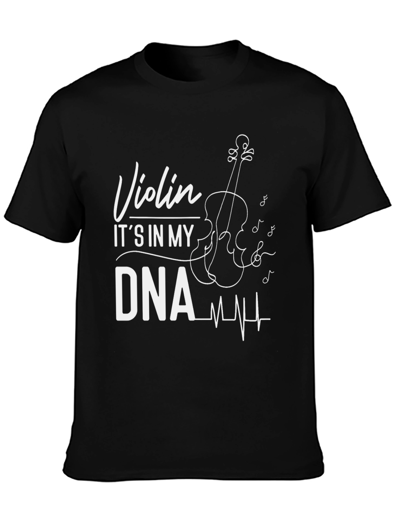 Violin DNA Black Graphic Tee - Musician Gift