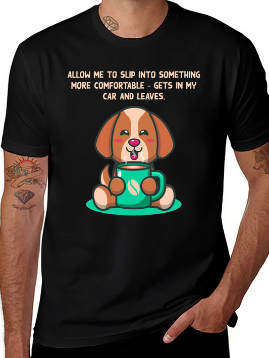 Dog & Coffee Graphic T-Shirt - Comfy & Humorous