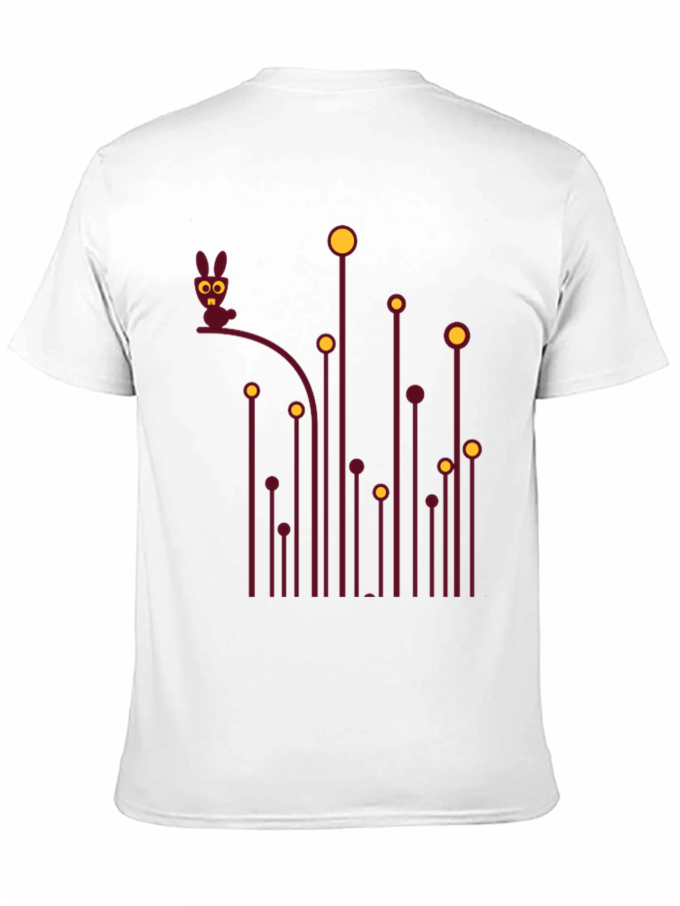 Whimsical Bunny Graphic Tee - Black Cotton T-Shirt