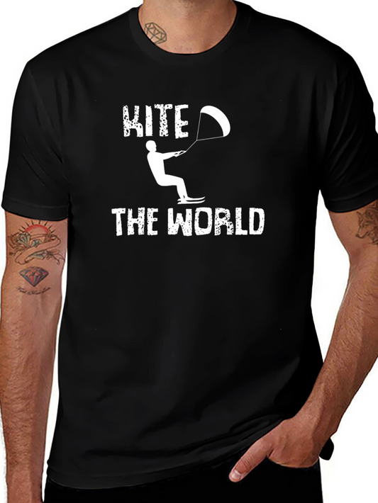 Kite The World Graphic Tee - Black Cotton Blend
