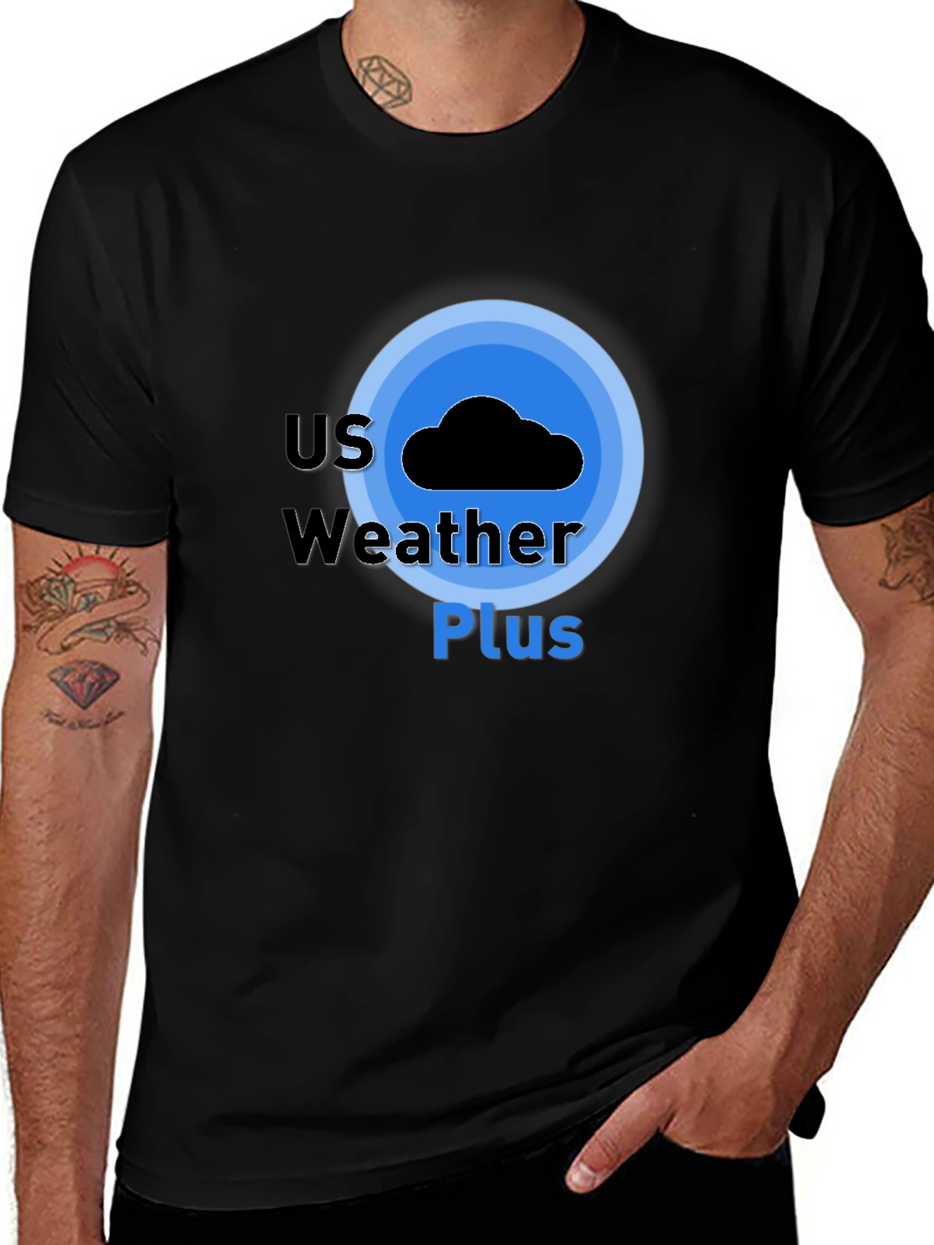 US Weather Plus Graphic Tee - Black