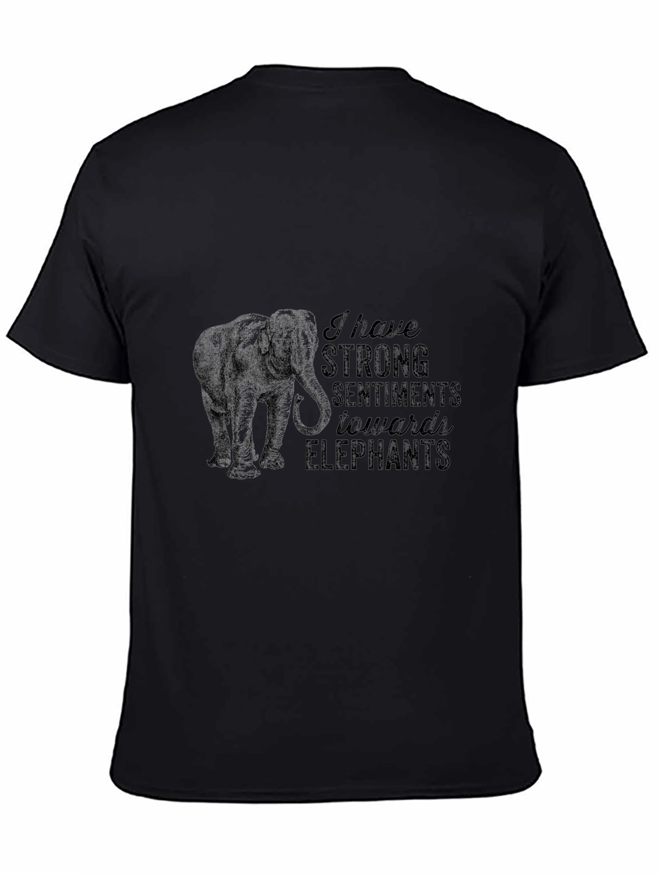 Elephant Sentiments Graphic Tee - Black