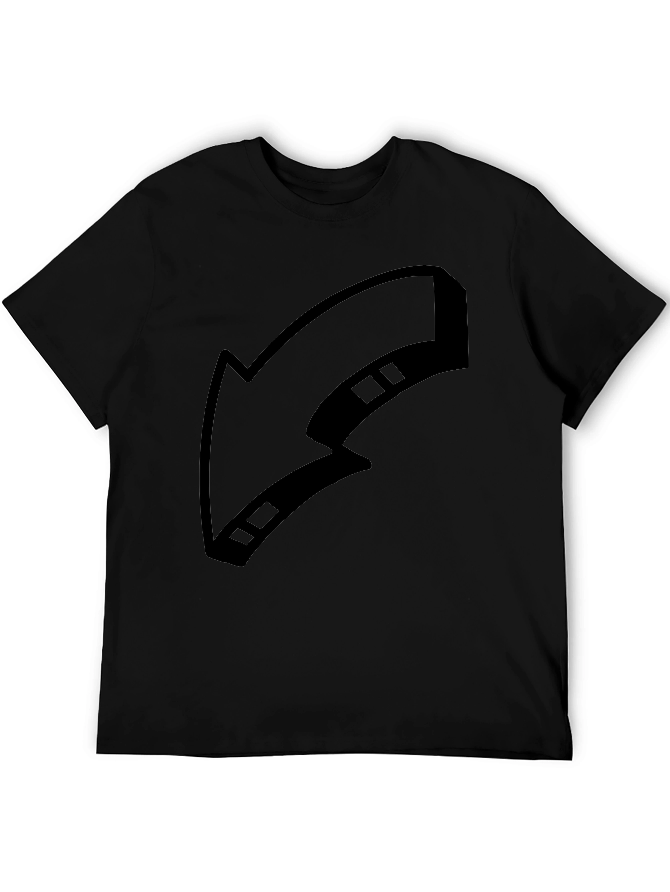 Black T-Shirt with Arrow Graphic Print