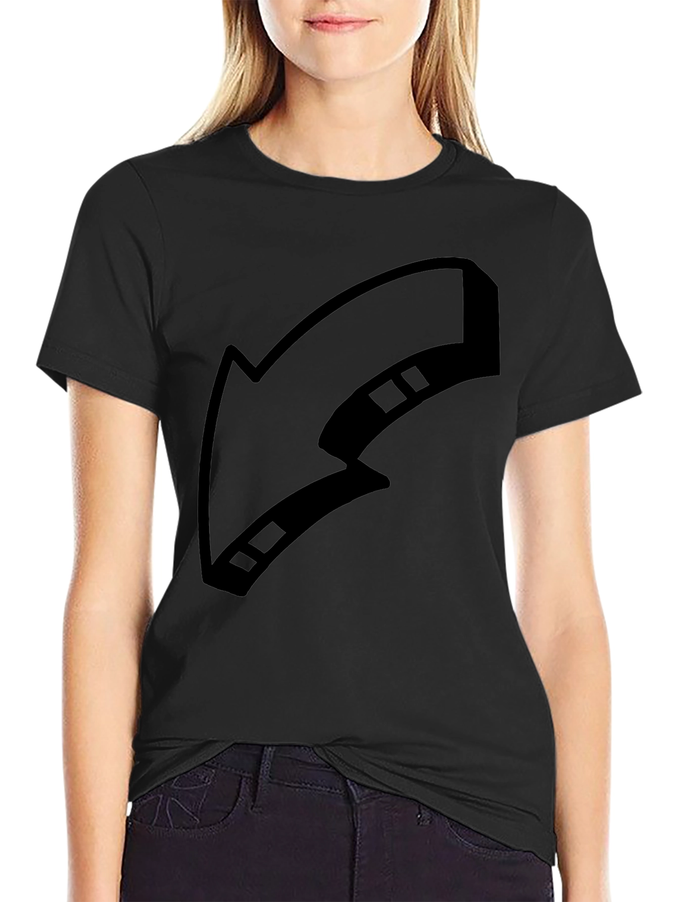 Black T-Shirt with Arrow Graphic Print