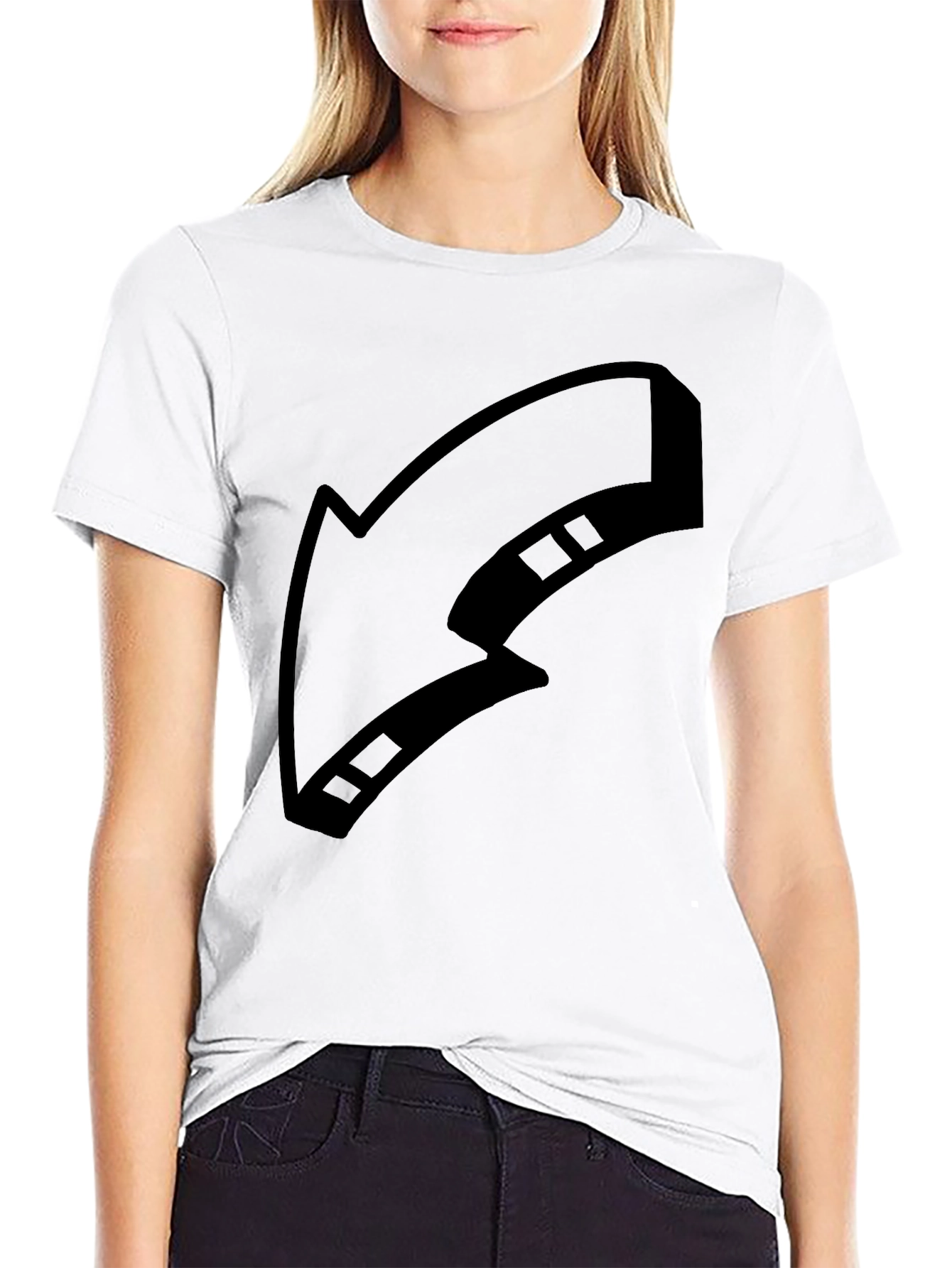 Black T-Shirt with Arrow Graphic Print