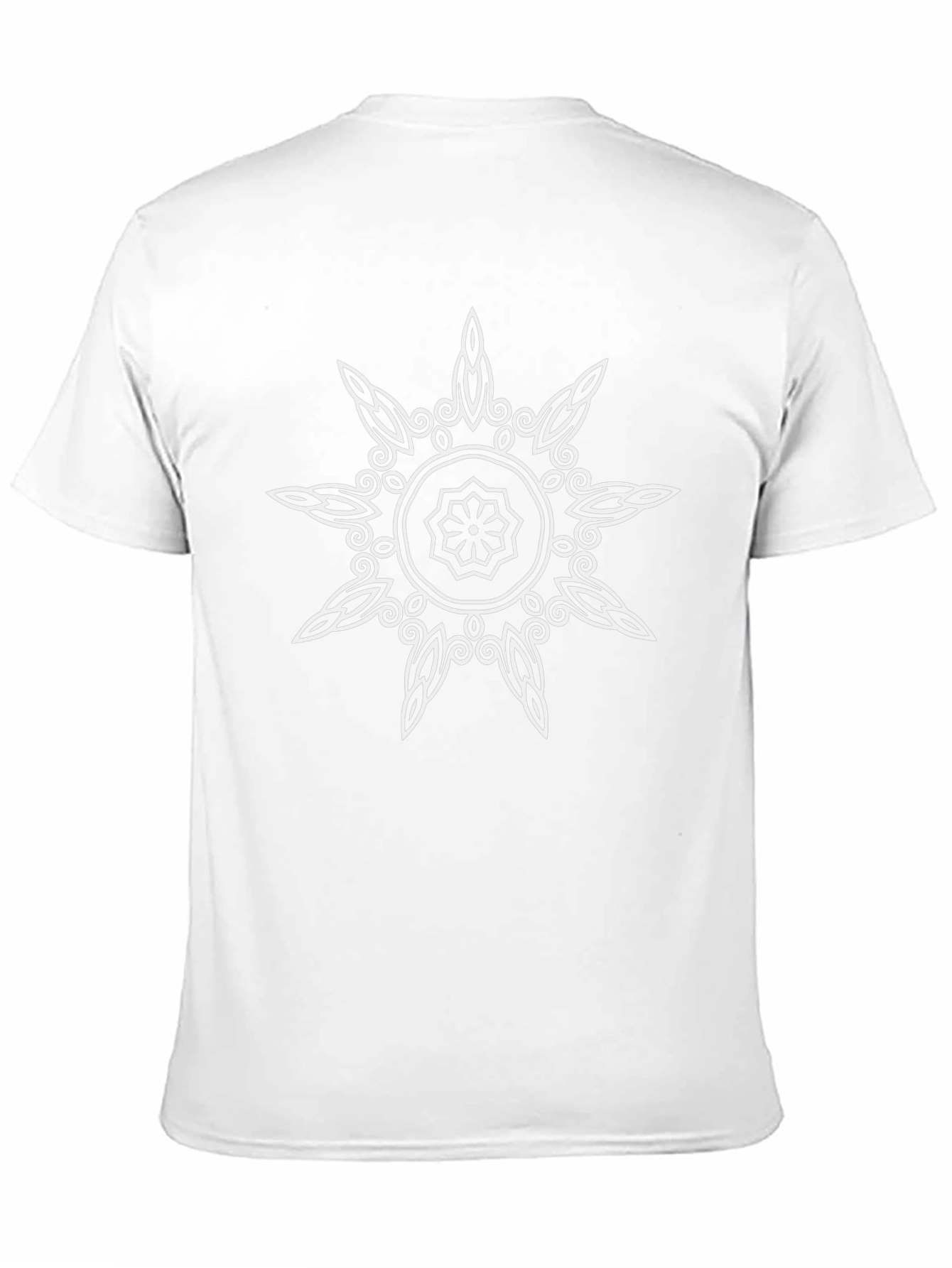 Black Tee with Mandala Star Design