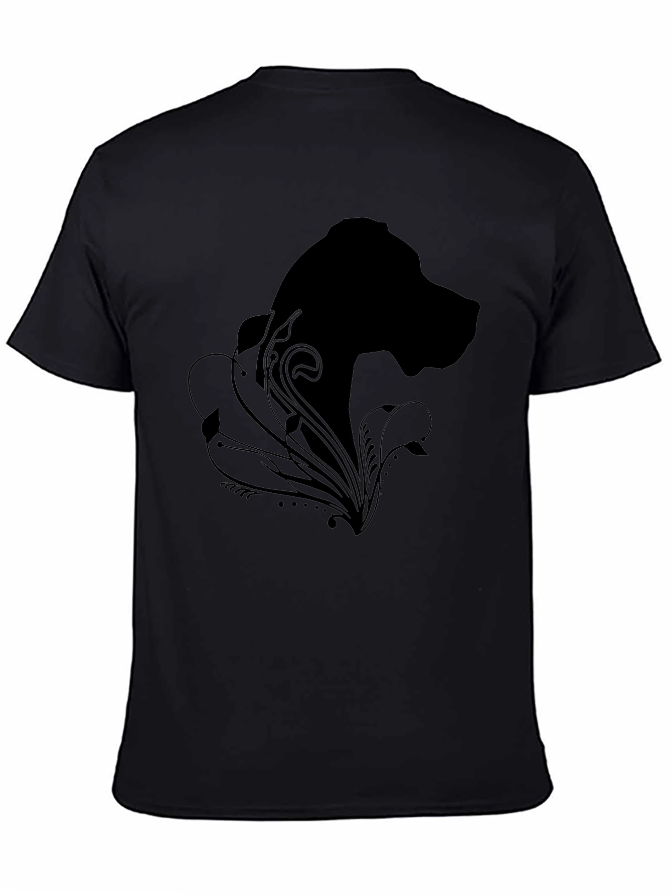 Black Dog Silhouette Graphic Tee - Stylish Comfort