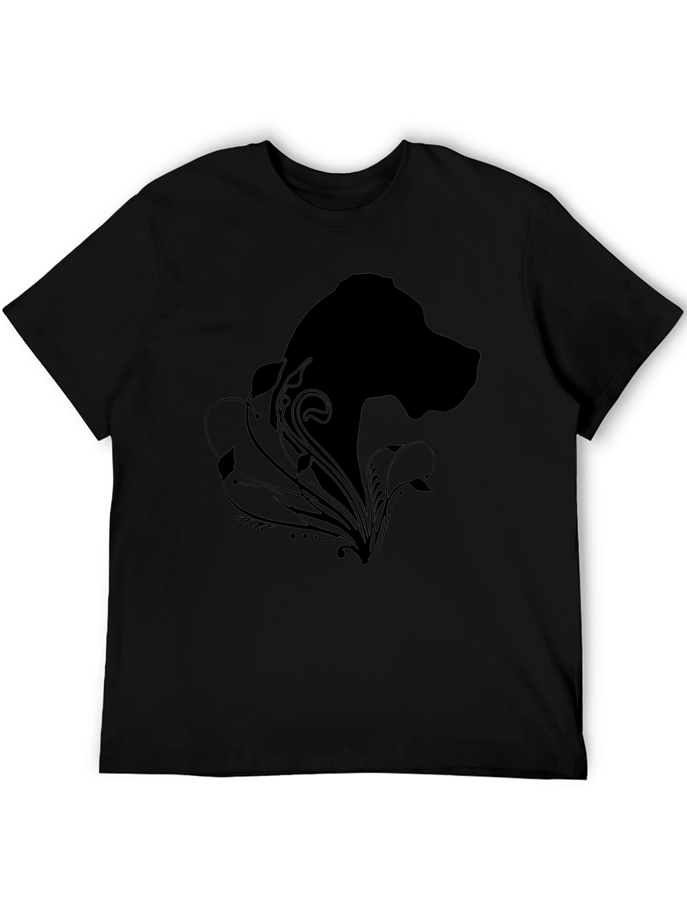 Black Dog Silhouette Graphic Tee - Stylish Comfort