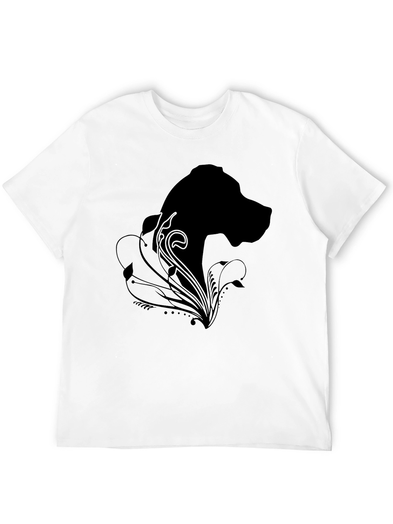 Black Dog Silhouette Graphic Tee - Stylish Comfort