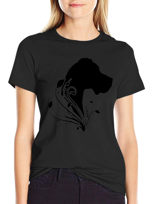Black Dog Silhouette Graphic Tee - Stylish Comfort