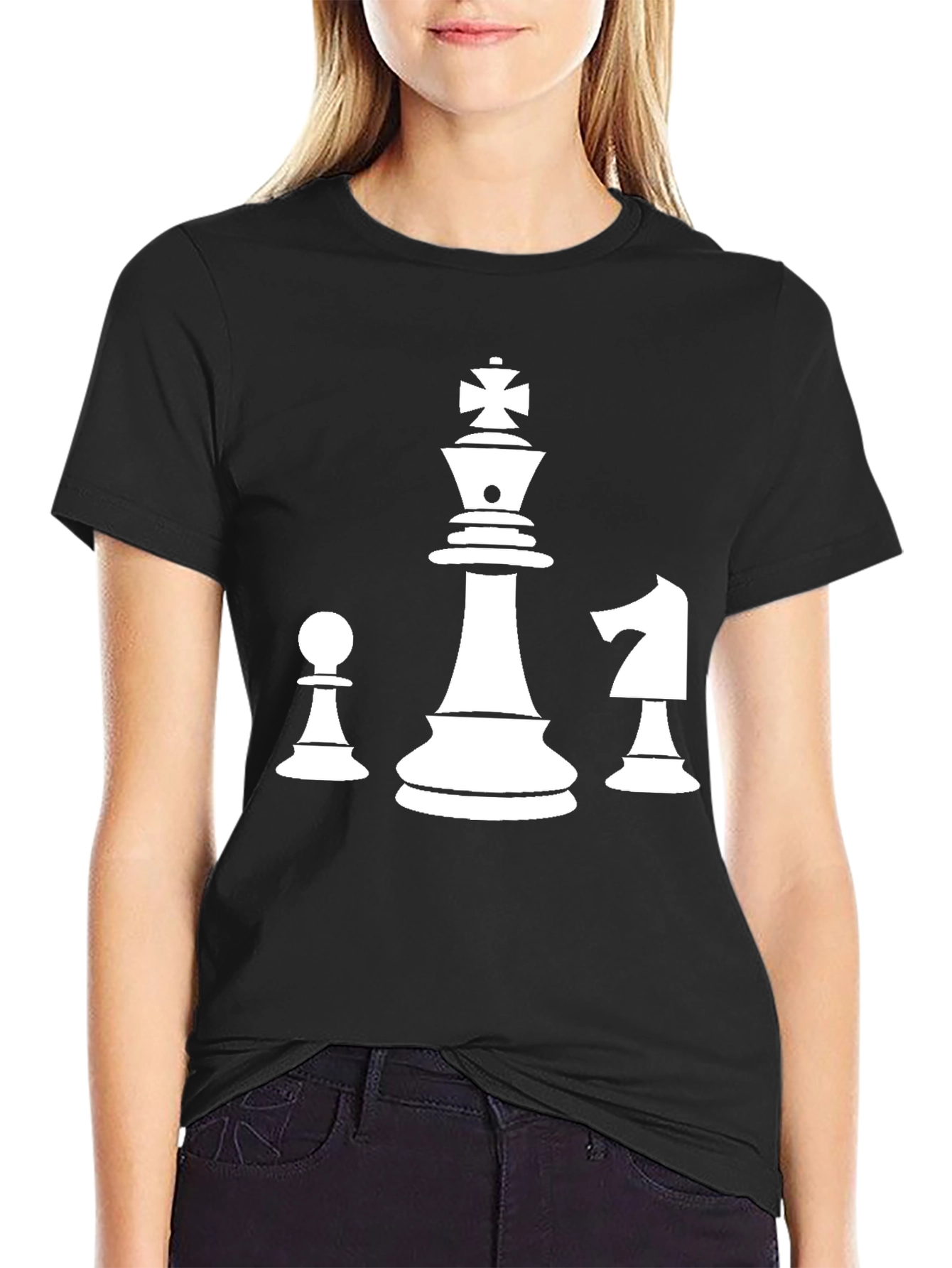 Chess Piece T-Shirt - King Pawn Knight Design