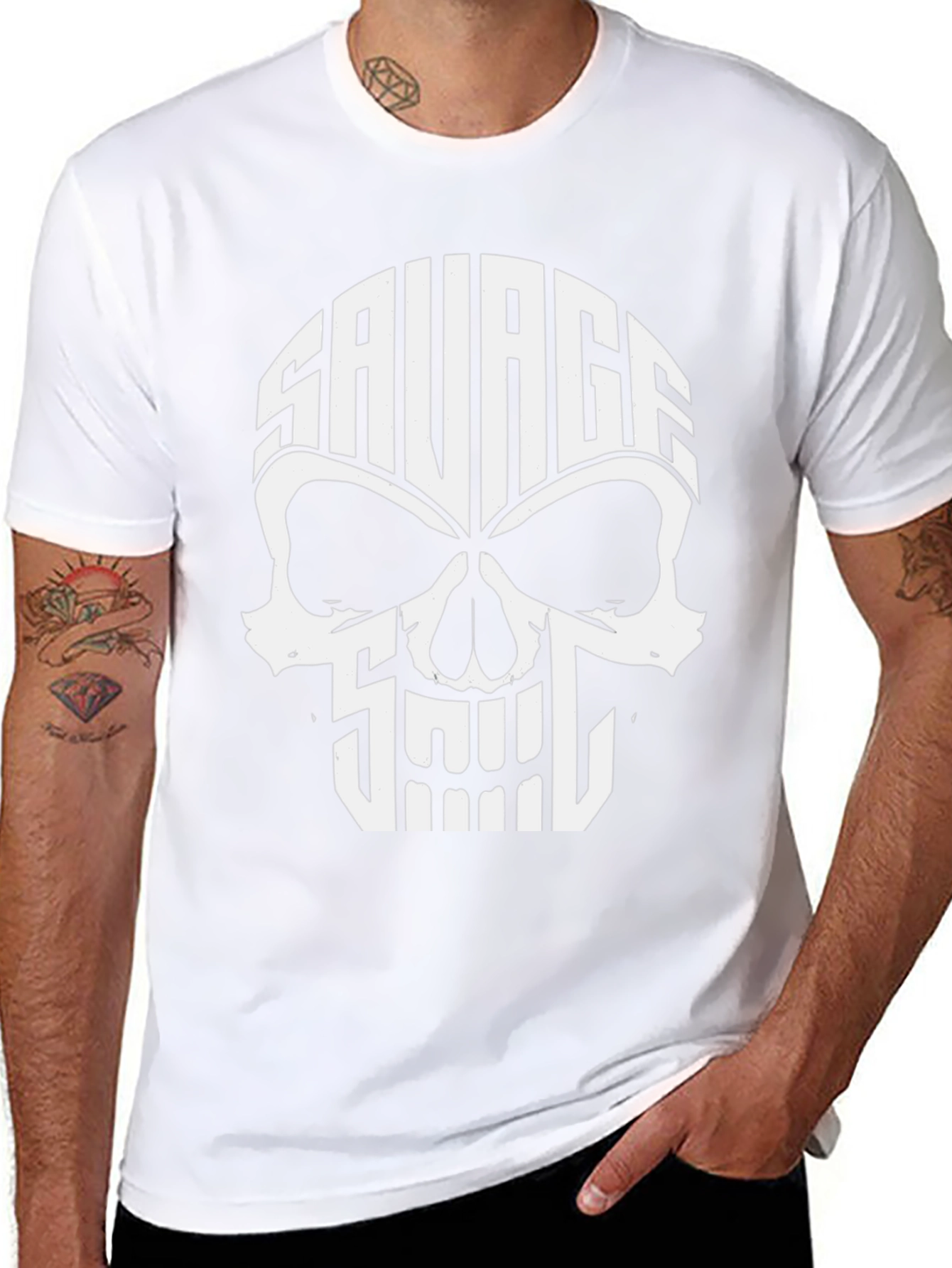 Savage Skull Graphic T-Shirt - Black