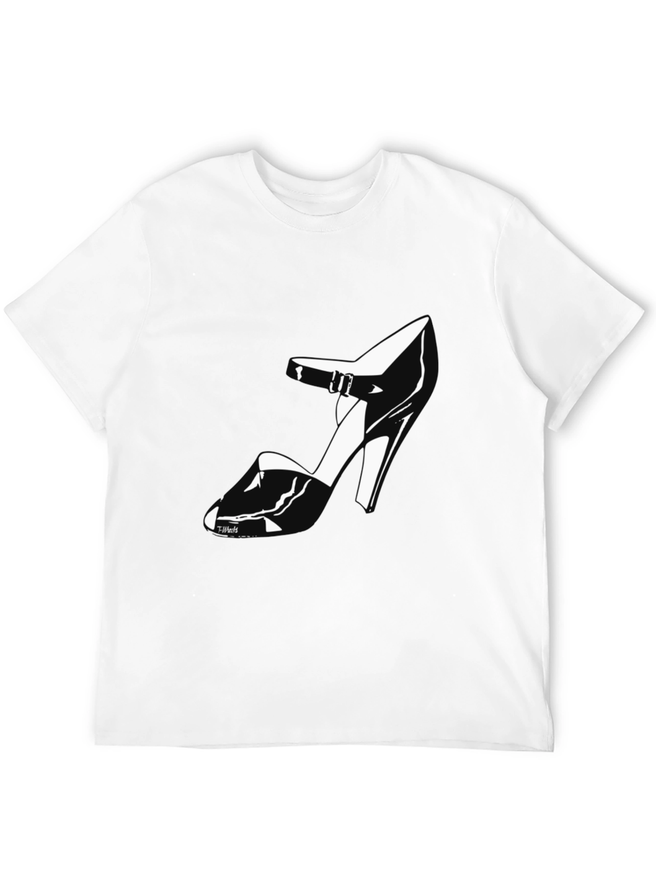 Black T-Shirt with High Heel Shoe Design