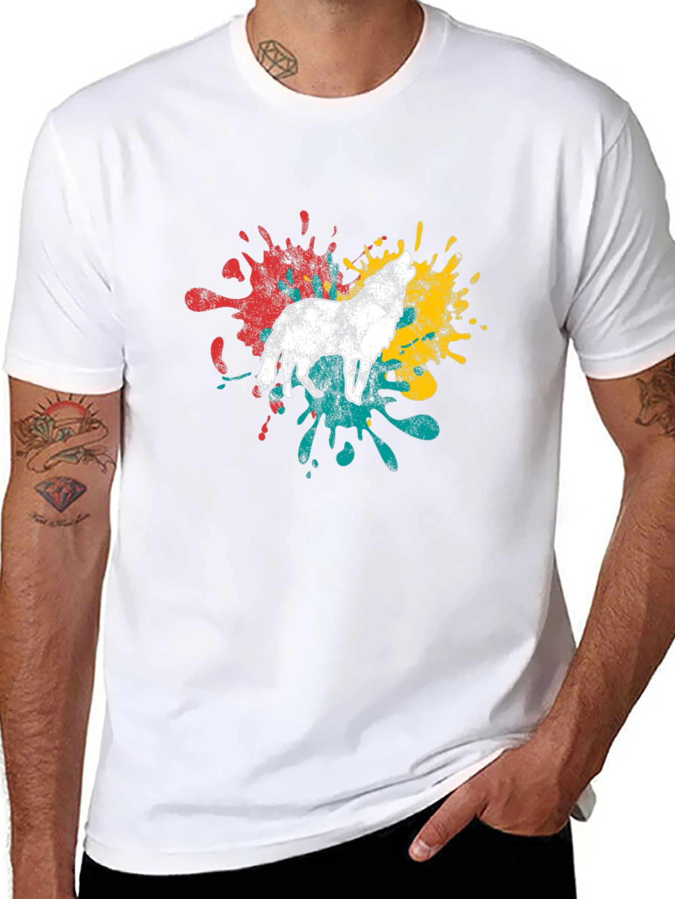 Wolf Splash T-Shirt - Mens Graphic Tee