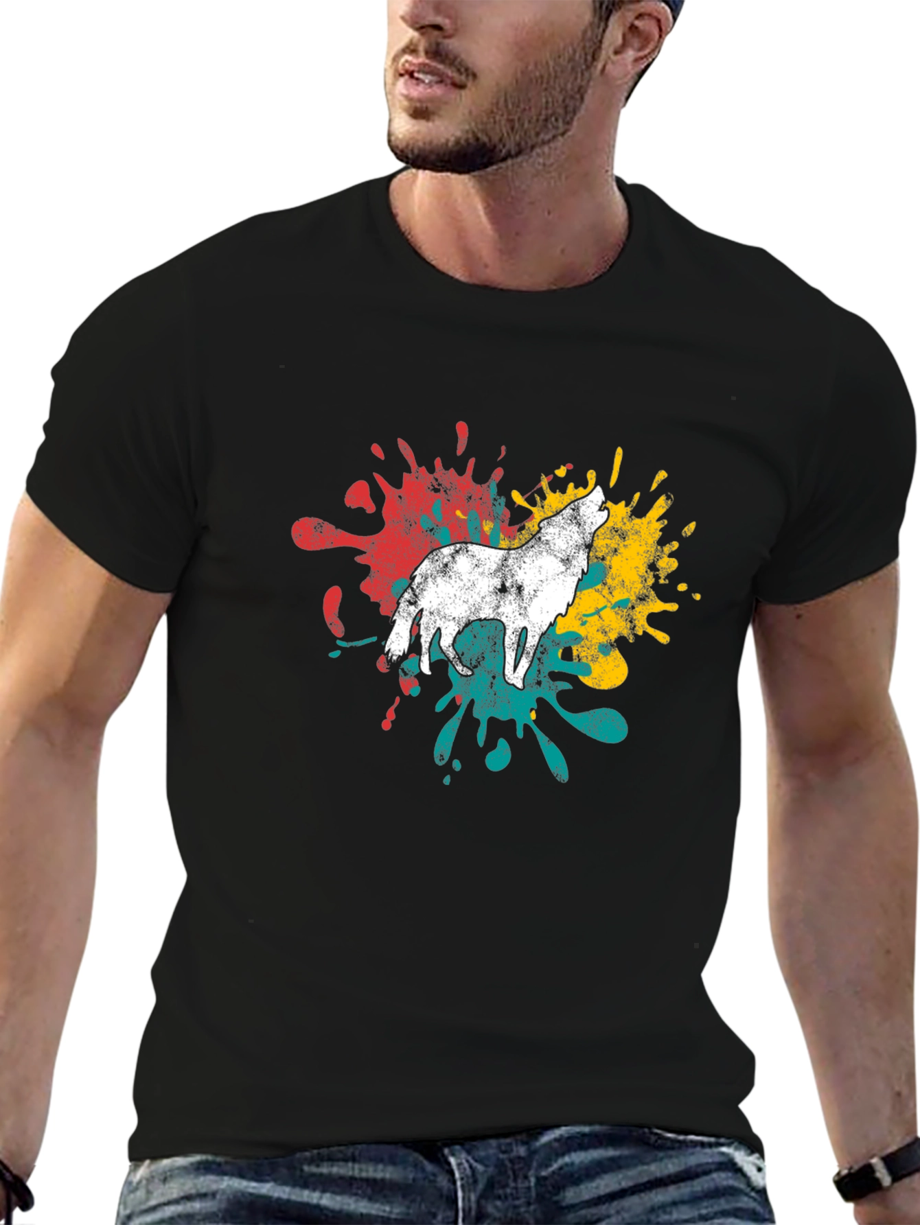 Wolf Splash T-Shirt - Mens Graphic Tee