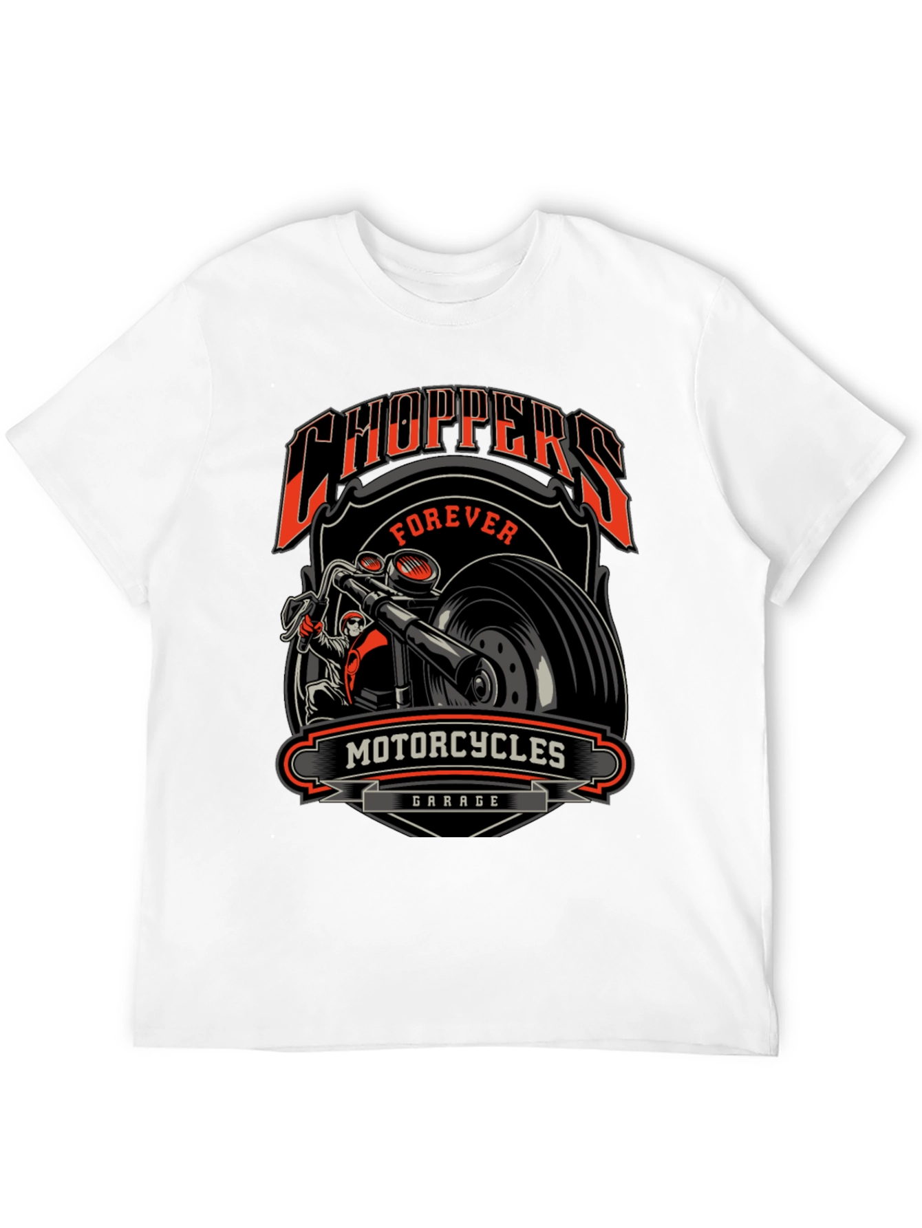 Choppers Forever Motorcycle Garage Graphic Tee