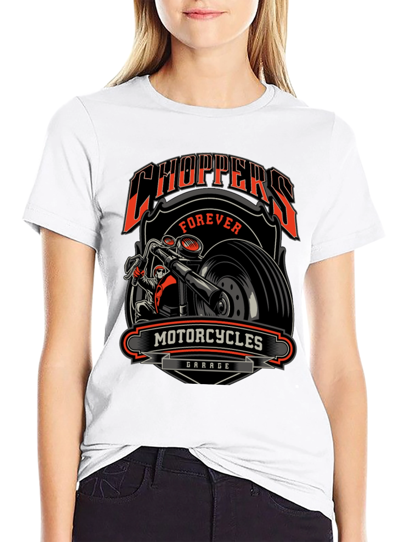 Choppers Forever Motorcycle Garage Graphic Tee